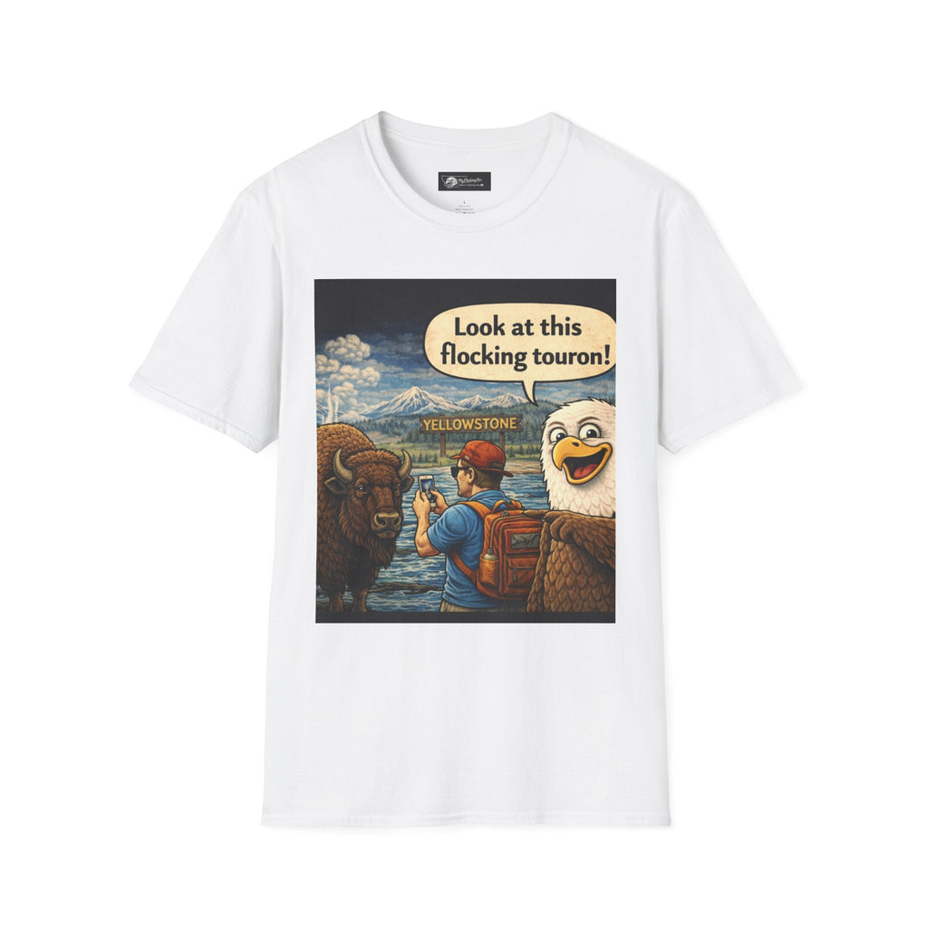 Yellowstone Tour T-Shirt — 'Look at this flocking touron!' Vintage Park Humor Tee