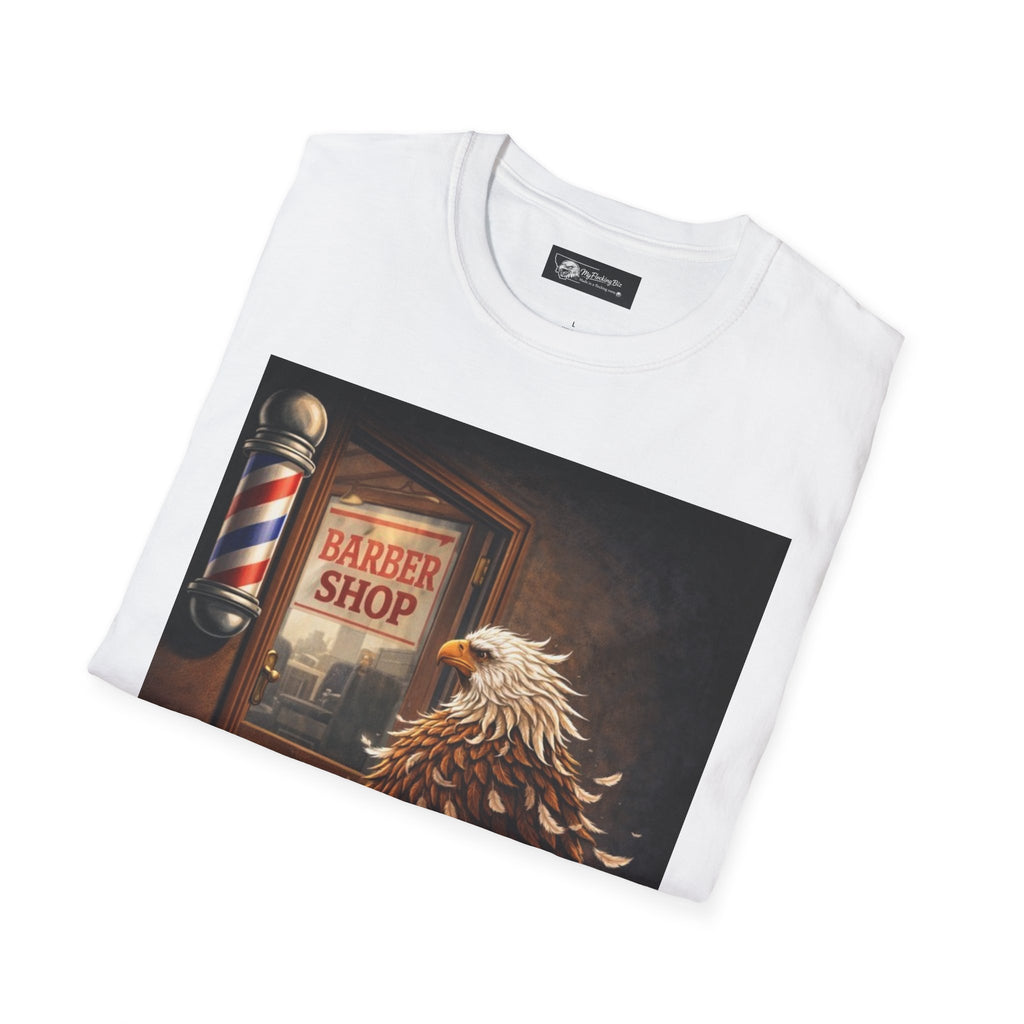 Barber Shop Eagle T-Shirt — "Some of You Are Gonna Get Cut" Graphic Tee