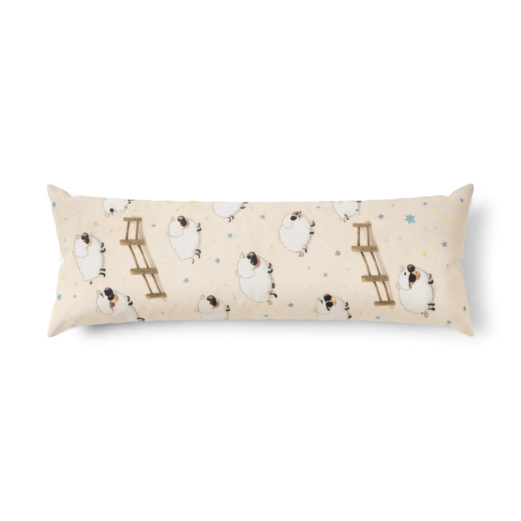 Sheep & Ladder Cute Body Pillow — Cream Nursery Bolster for Kids & Cozy Home