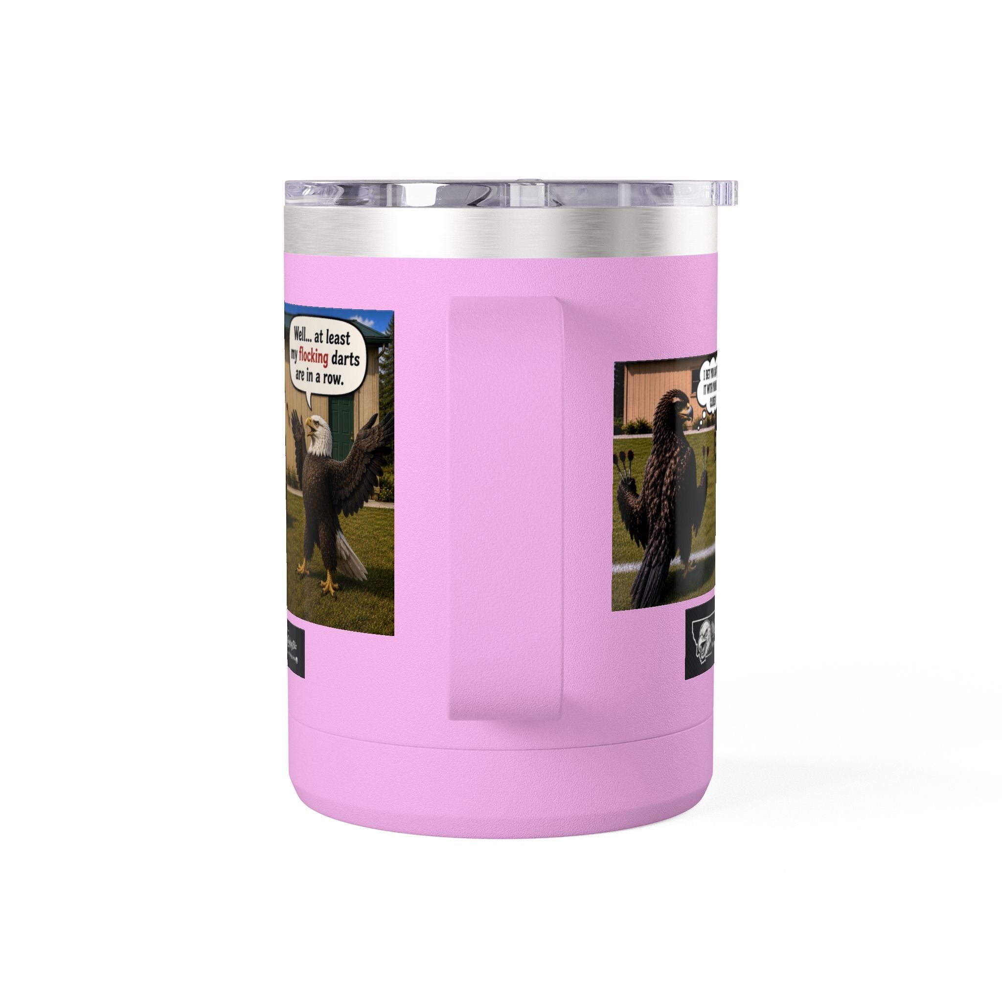 15oz Funny Turkey Dartboard Coffee Tumbler – "Well... at least my flocking darts are in a row"
