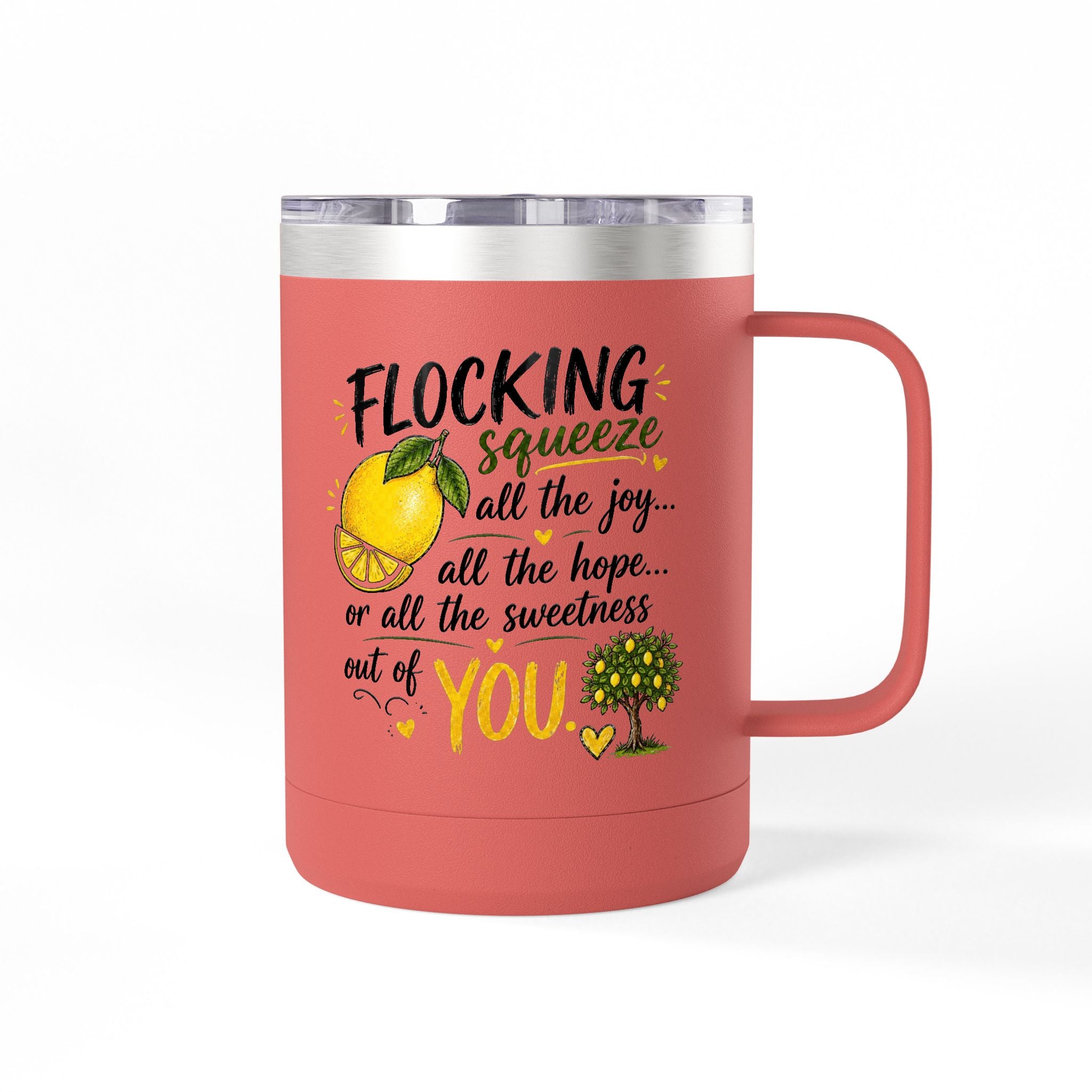 Flocking Squeeze Lemon 15oz Tumbler Mug