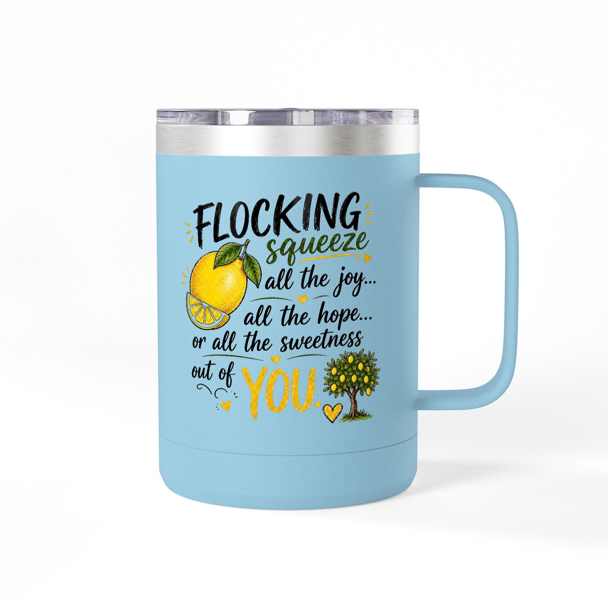 Flocking Squeeze Lemon 15oz Tumbler Mug