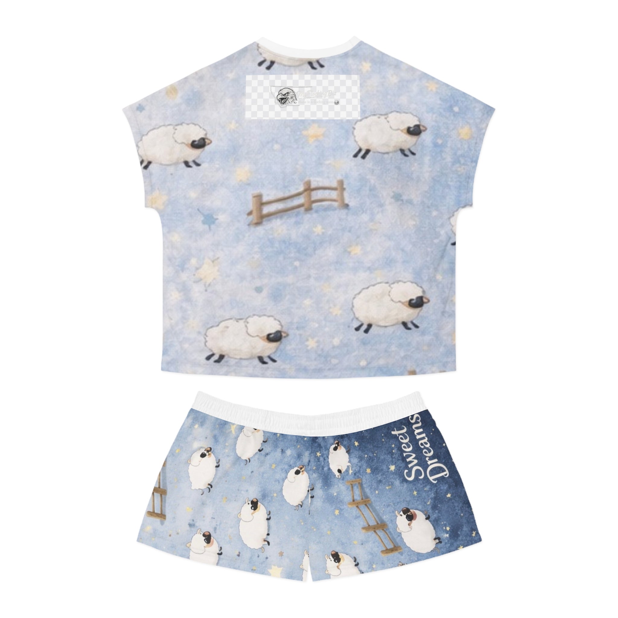 Sweet Dreams Sheep Pajama Set — Women's Short Sleepwear