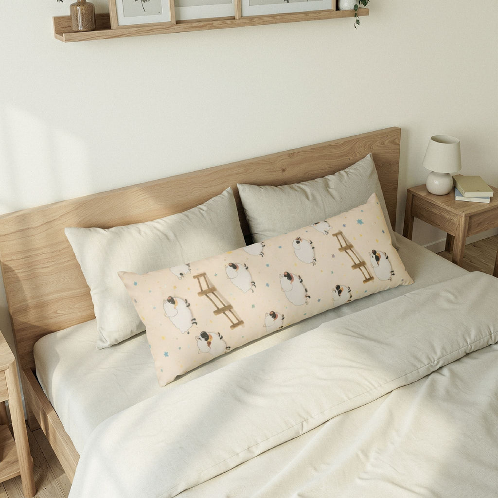 Sheep & Ladder Cute Body Pillow — Cream Nursery Bolster for Kids & Cozy Home