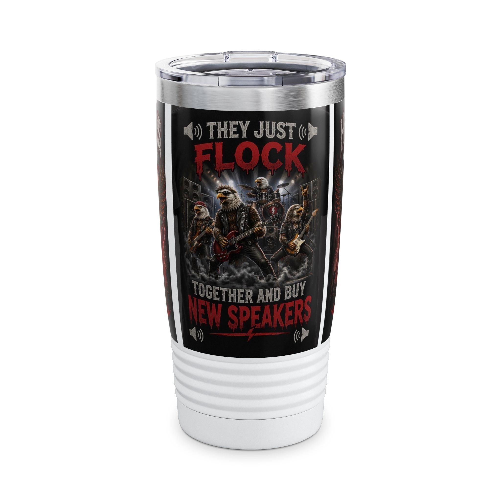Rock Band Eagle 20oz Tumbler – "They Just Flock Together" Concert Travel Mug