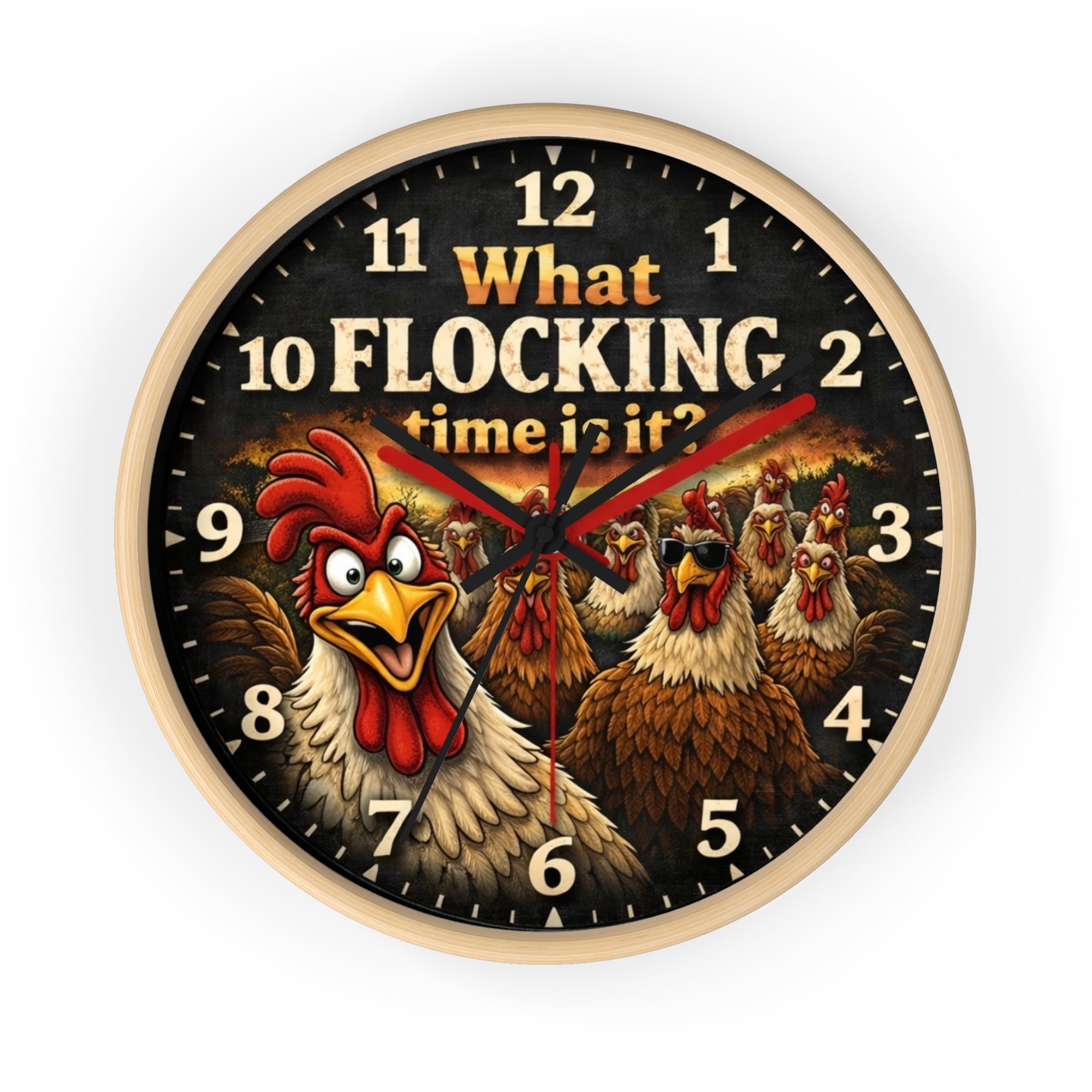 What Flocking Time Is It? Rooster Wall Clock