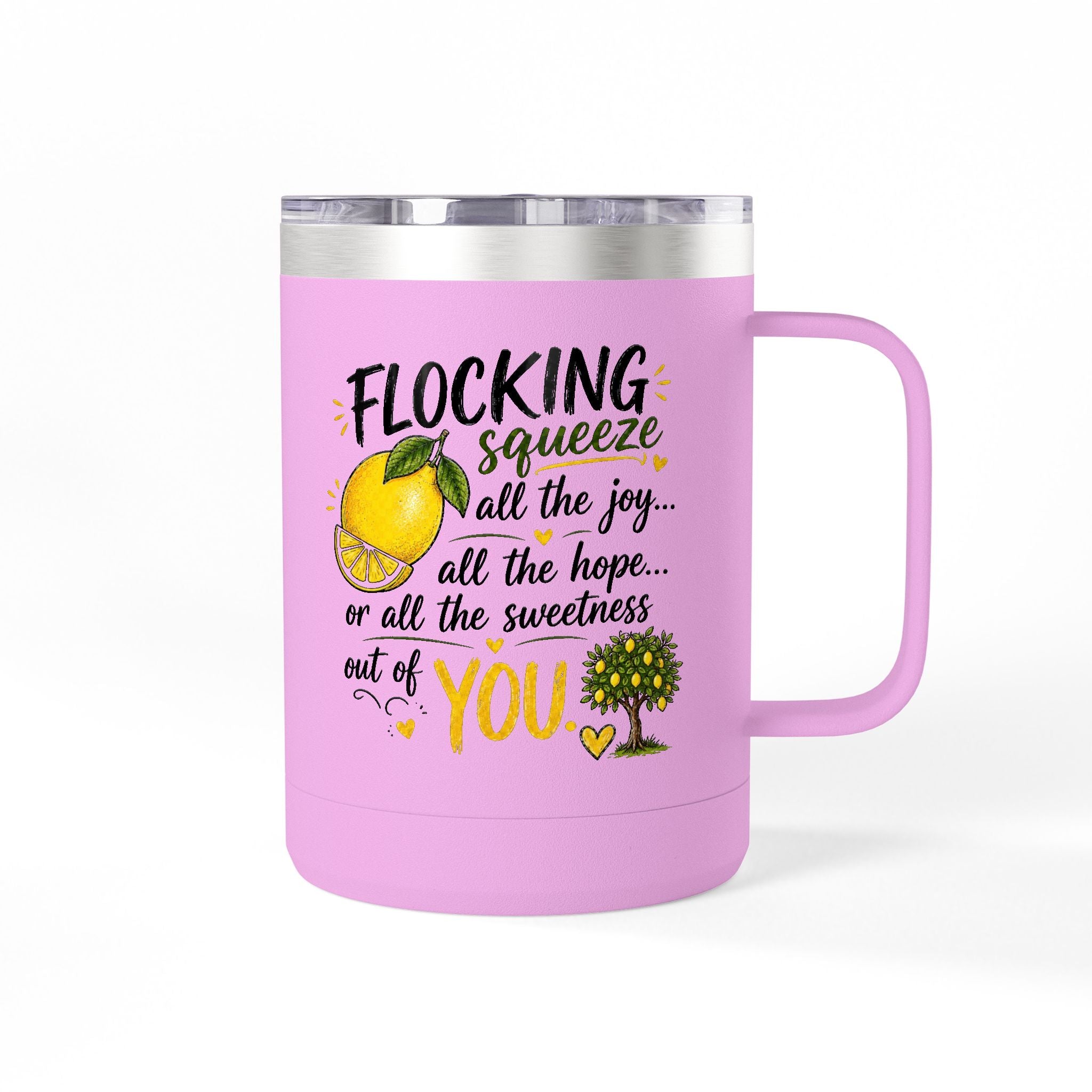 Flocking Squeeze Lemon 15oz Tumbler Mug