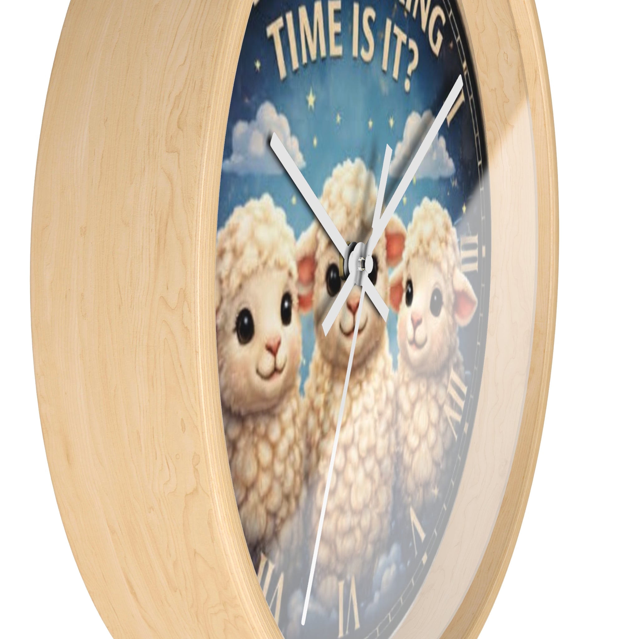 What Flocking Time Is It? Cute Lamb Wall Clock — Nursery Farm Animal Decor