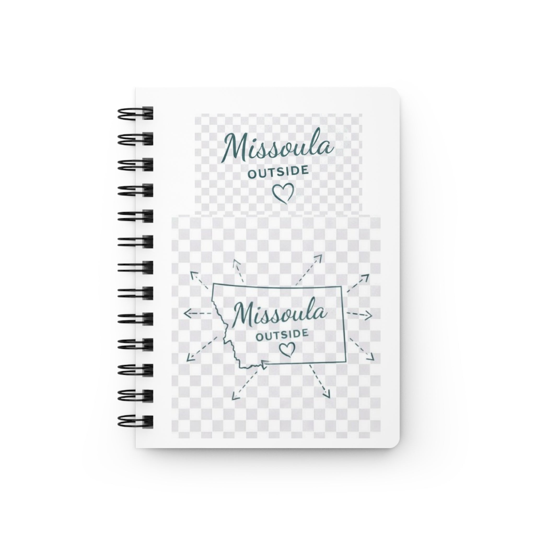 Missoula Outside Spiral Journal — Montana State Outline Notebook with Heart