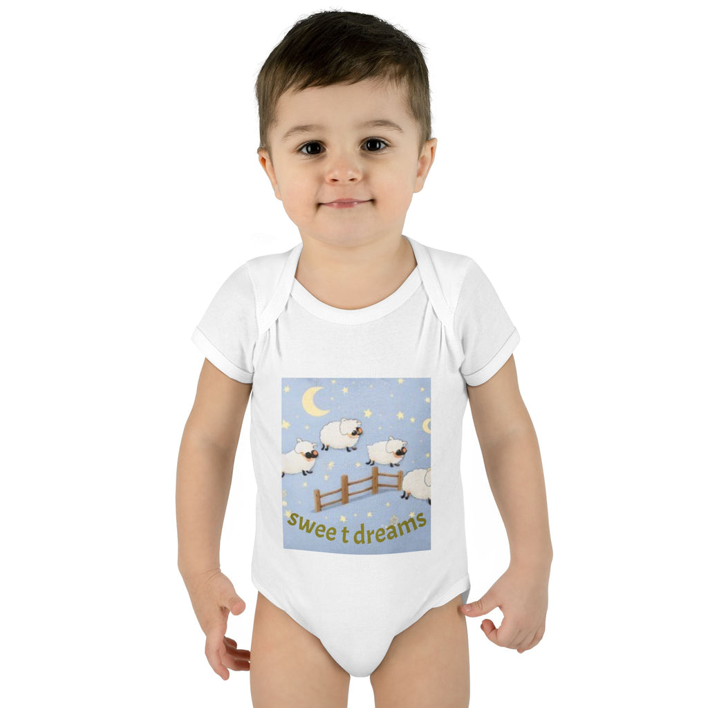 Baby Bodysuit — Cute Dreaming Sheep Nighttime Infant Onesie
