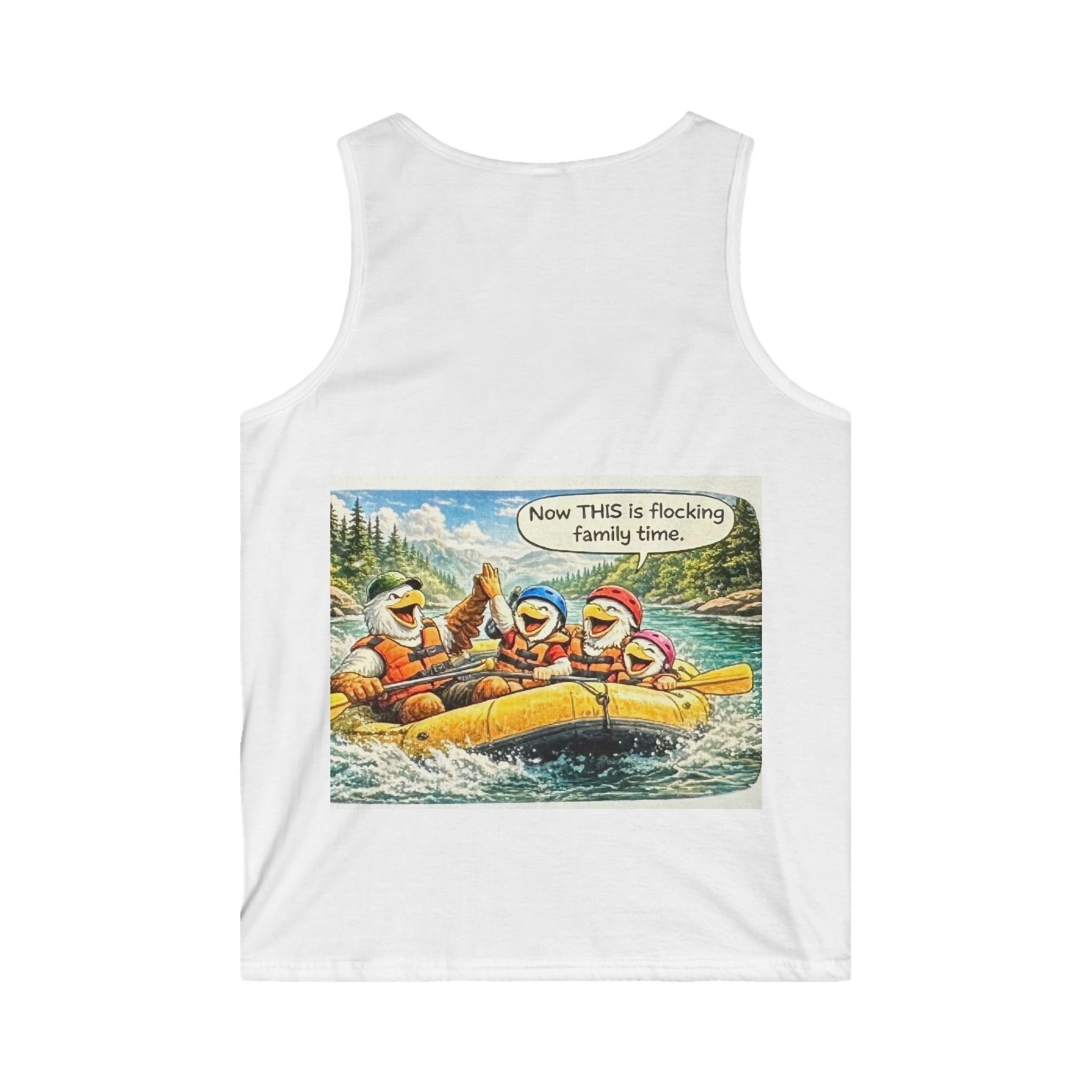 Rafting Family Graphic Tank Top — "Now THIS is flocking family time"