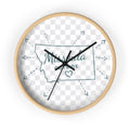 Wall Clock — Montana Home State Map "Missoula Outside" Heart Rustic Decorative Clock