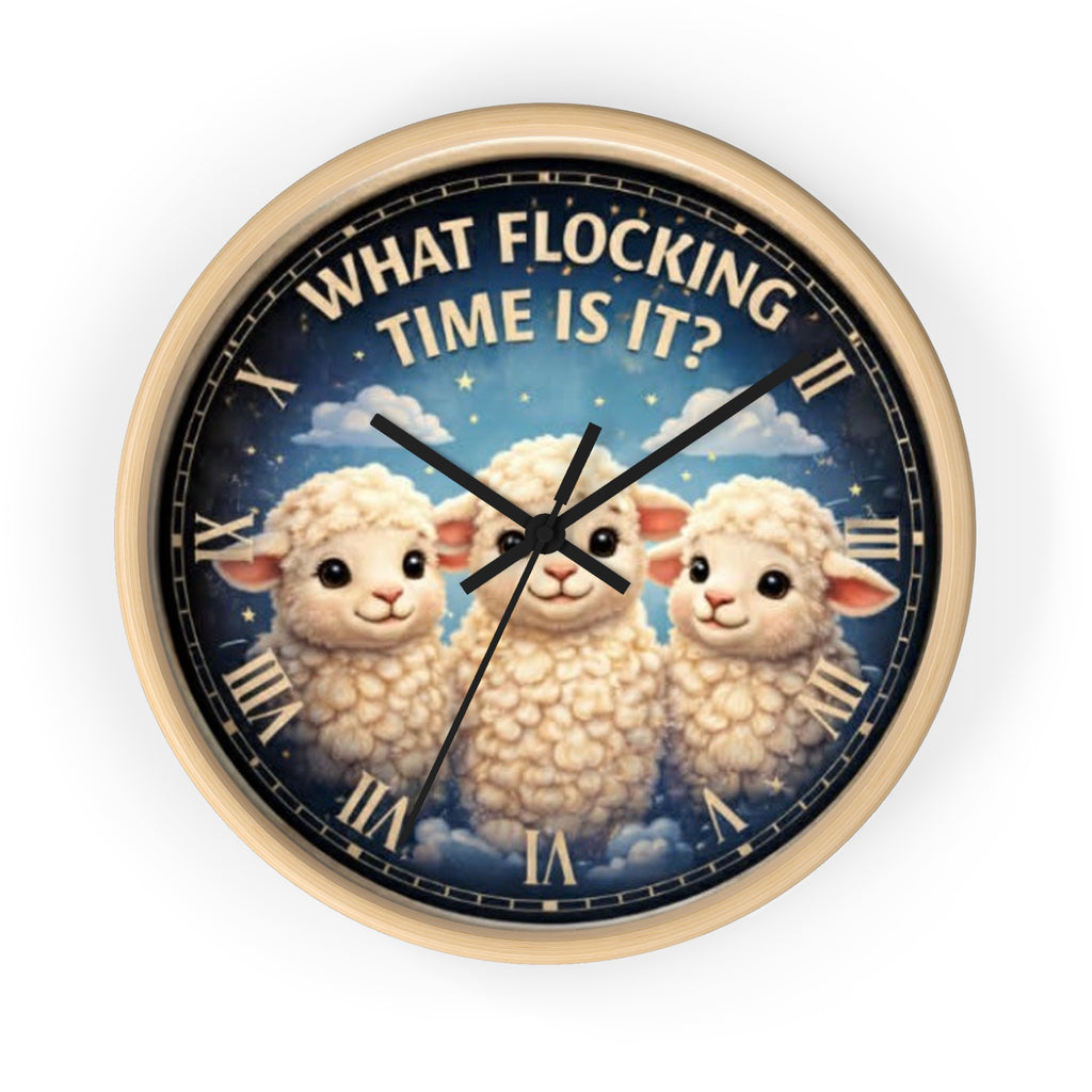 What Flocking Time Is It? Cute Lamb Wall Clock — Nursery Farm Animal Decor