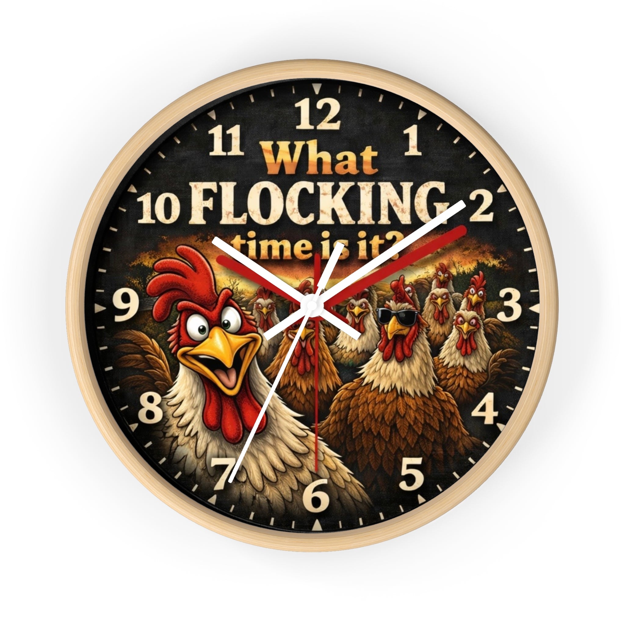 What Flocking Time Is It? Rooster Wall Clock