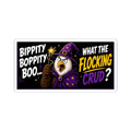 Funny Halloween Eagle Sticker — “Bippity Boppity Boo… What the Flocking Crud?” Kiss-Cut