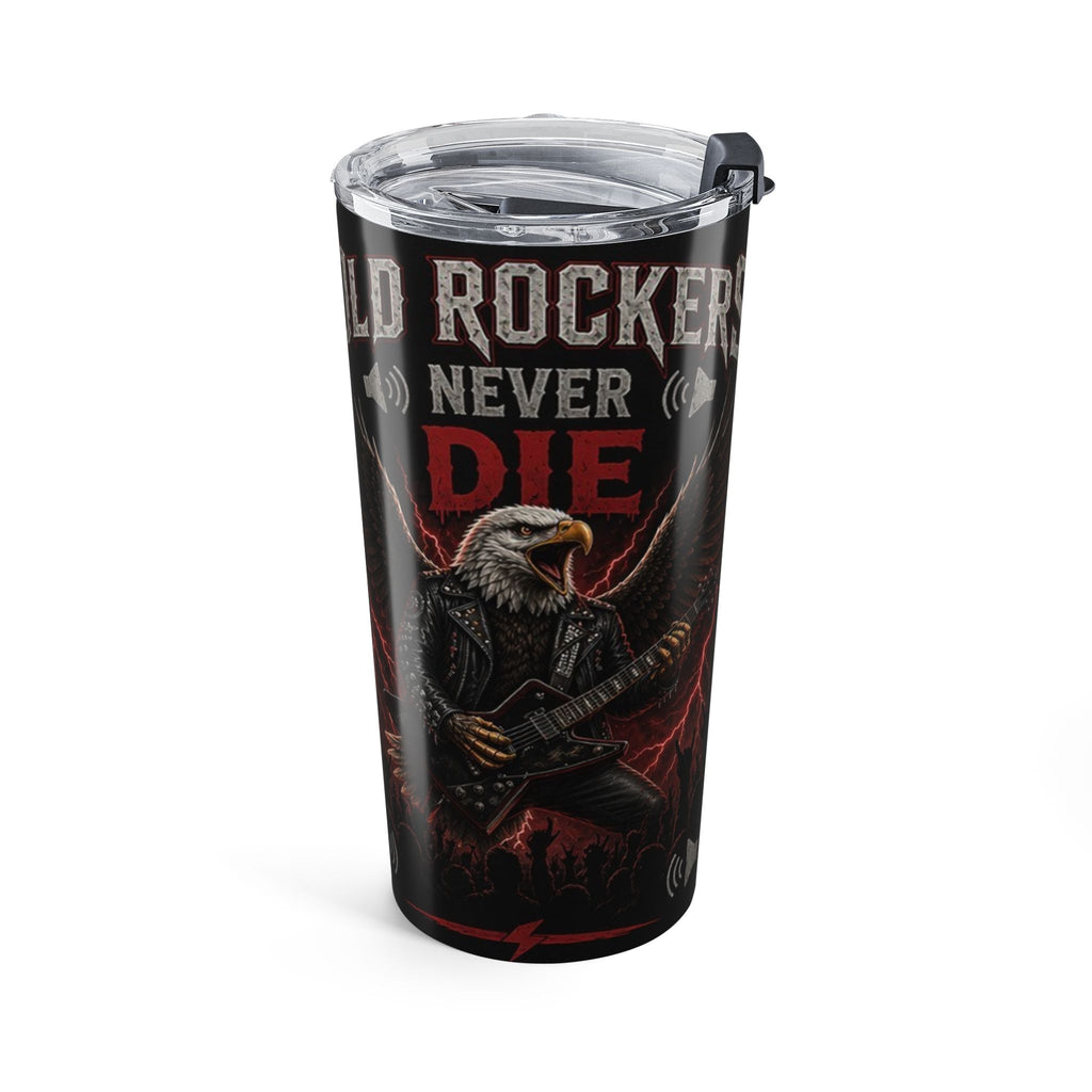 20oz Rocker Tumbler – "Old Rockers Never Die" Eagles & Guitar Stainless Travel Cup