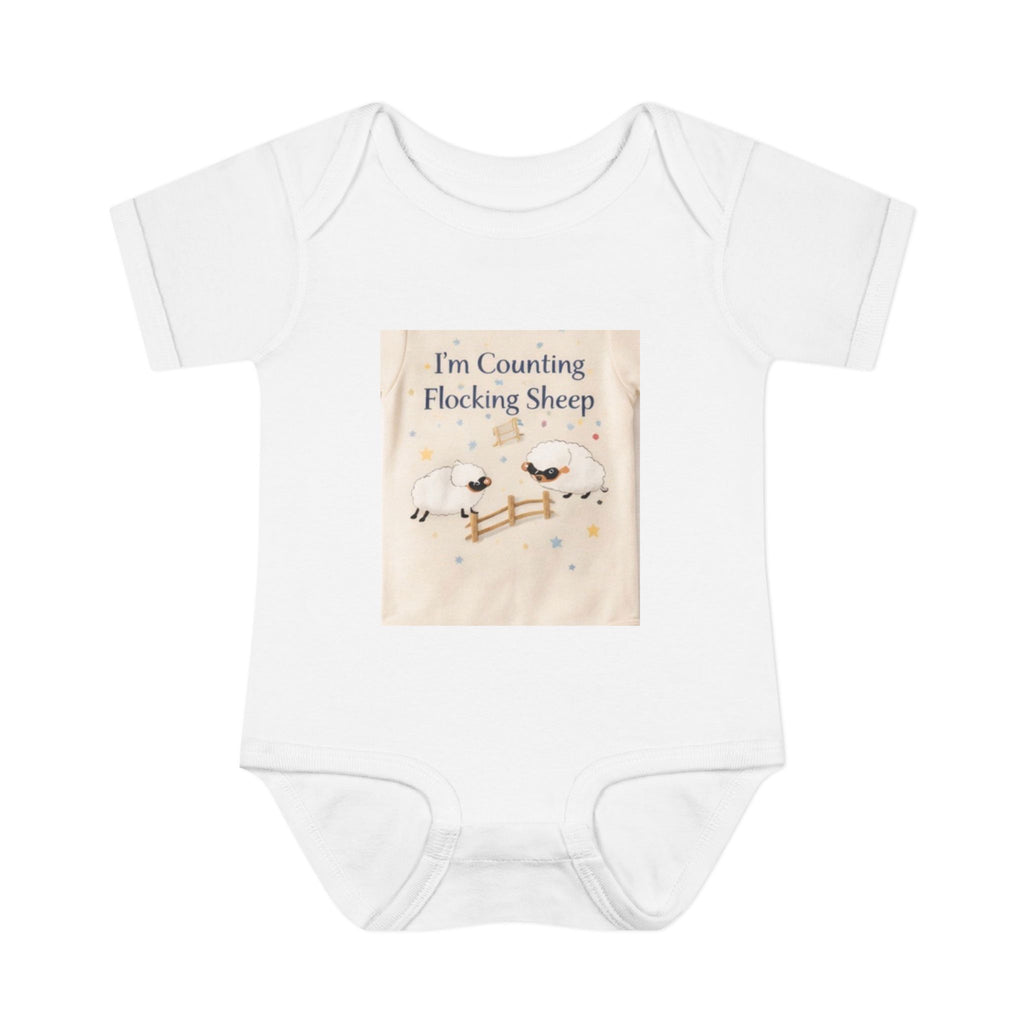 Infant Bodysuit “I'm Counting Flocking Sheep” Cute Baby Sleepwear
