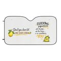 Funny Lemon Car Sunshade — "Don’t You Dare Let One Sour Lemon" Auto Windshield Shade