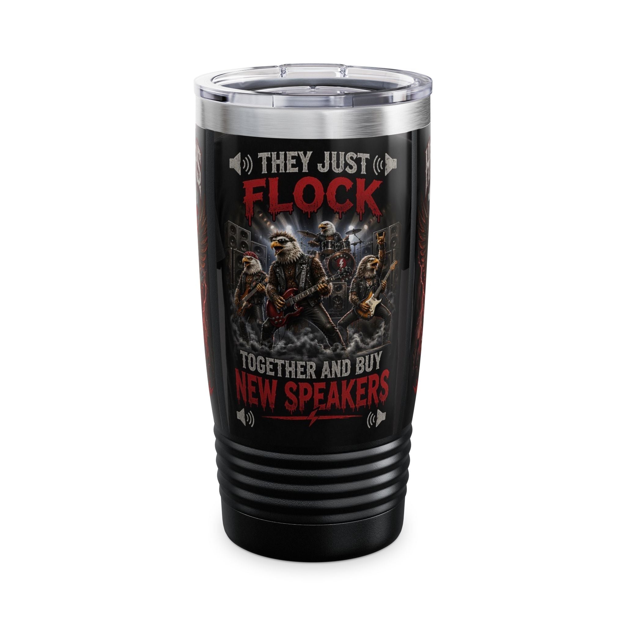Rock Band Eagle 20oz Tumbler – "They Just Flock Together" Concert Travel Mug