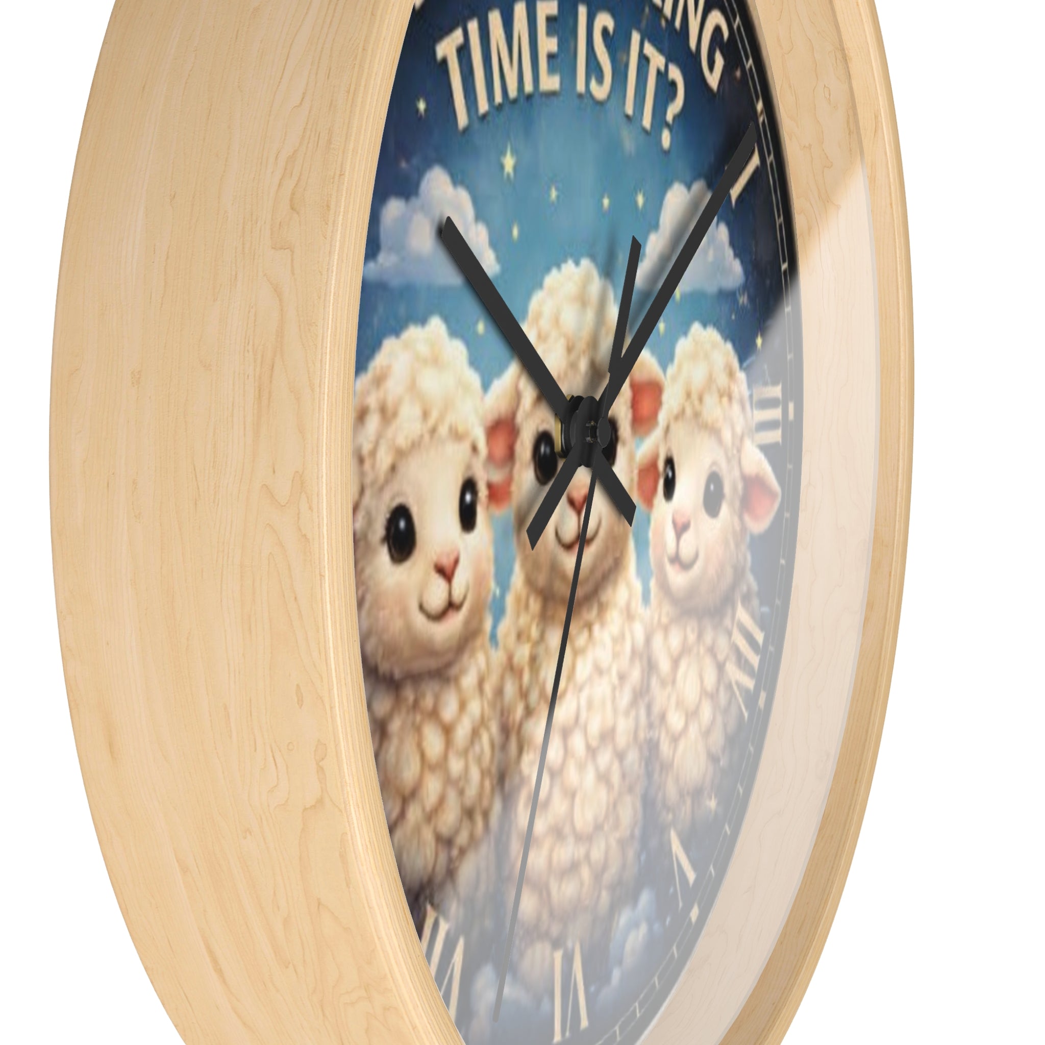 What Flocking Time Is It? Cute Lamb Wall Clock — Nursery Farm Animal Decor