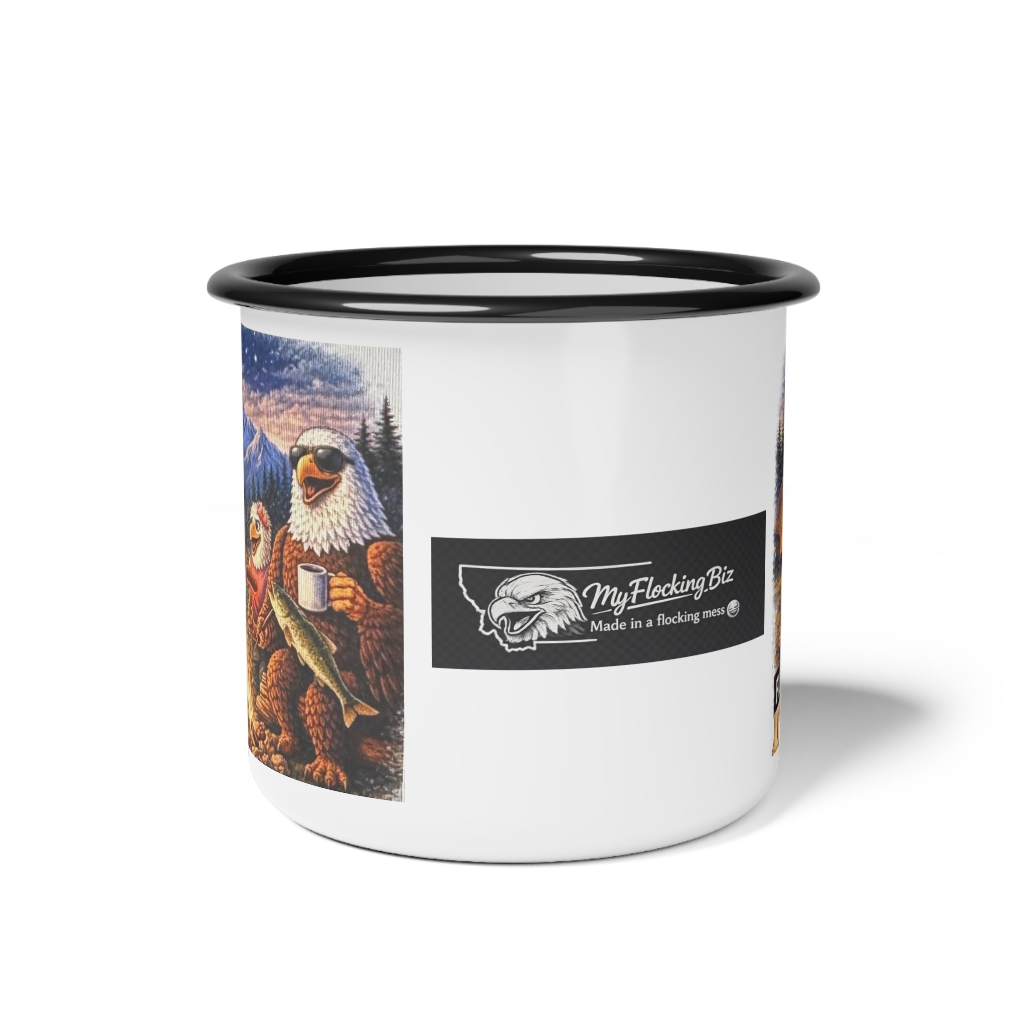 Enamel Camp Cup - Vintage Eagles by Campfire Outdoor Travel Mug