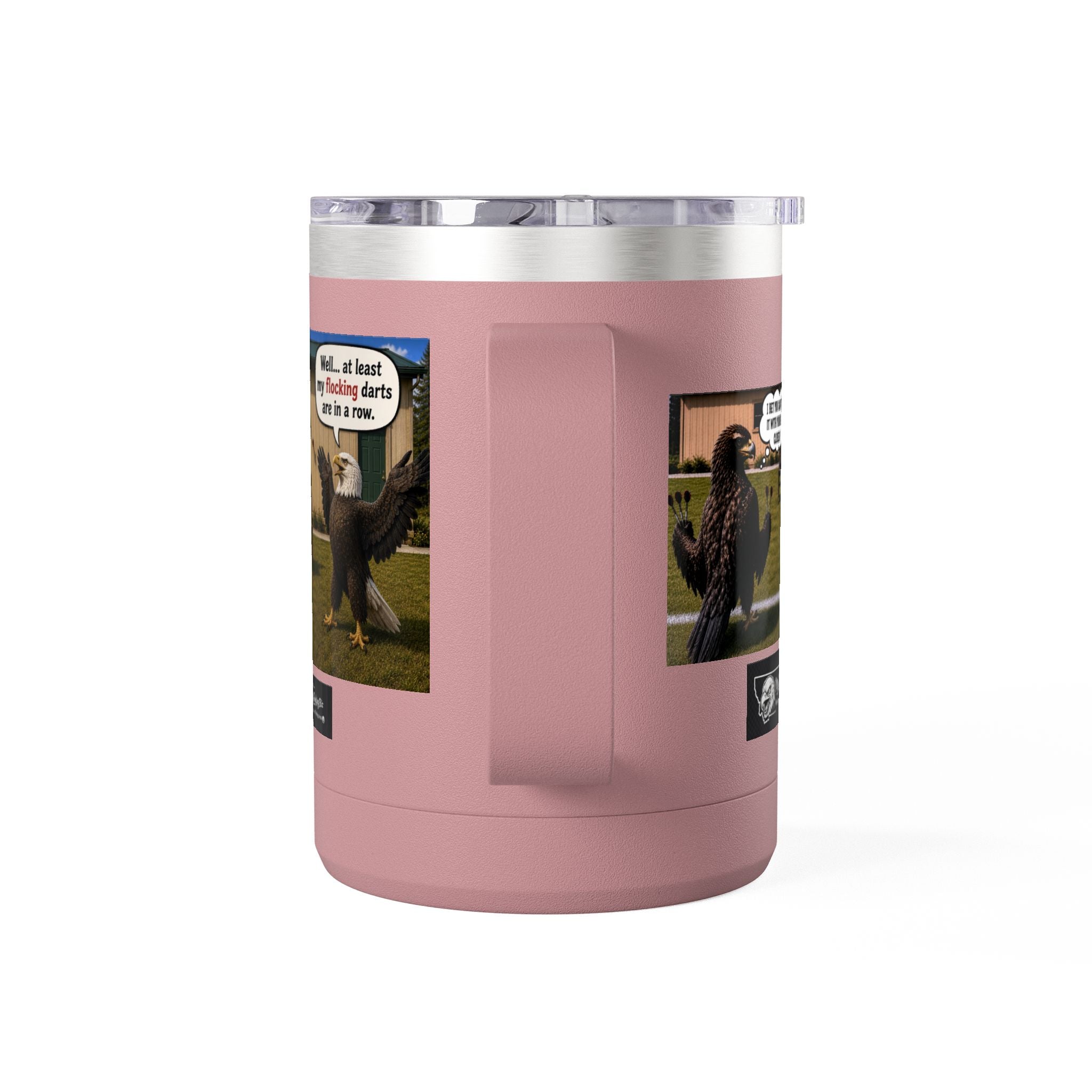 15oz Funny Turkey Dartboard Coffee Tumbler – "Well... at least my flocking darts are in a row"