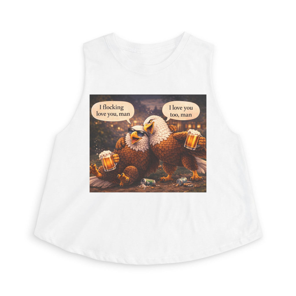 Eagle Beer Buddies Crop Top – "I flocking love you, man" Cute Pun Graphic