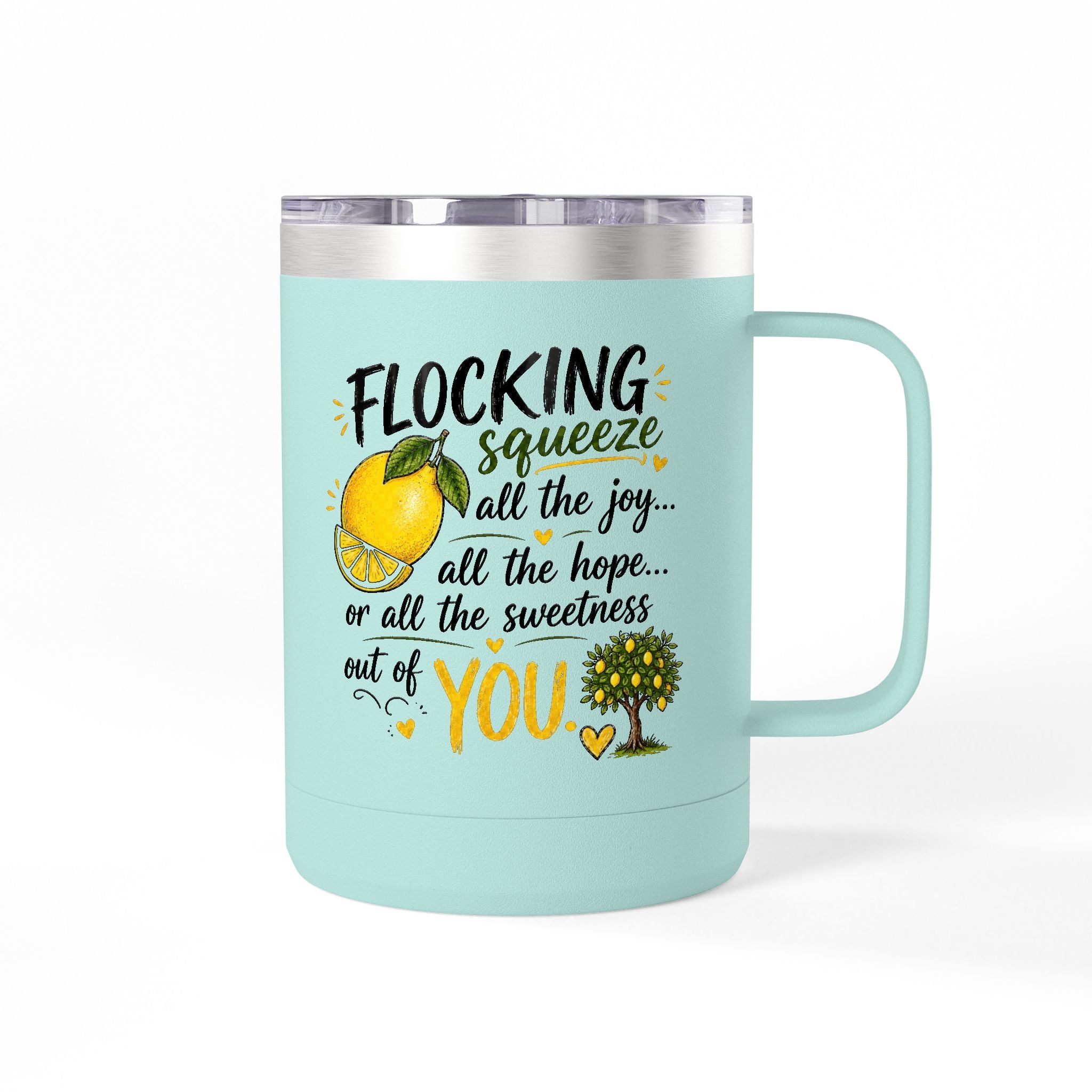 Flocking Squeeze Lemon 15oz Tumbler Mug