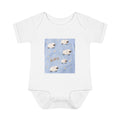 Baby Bodysuit - Counting Sheep on Night Sky (Infant Rib Onesie)