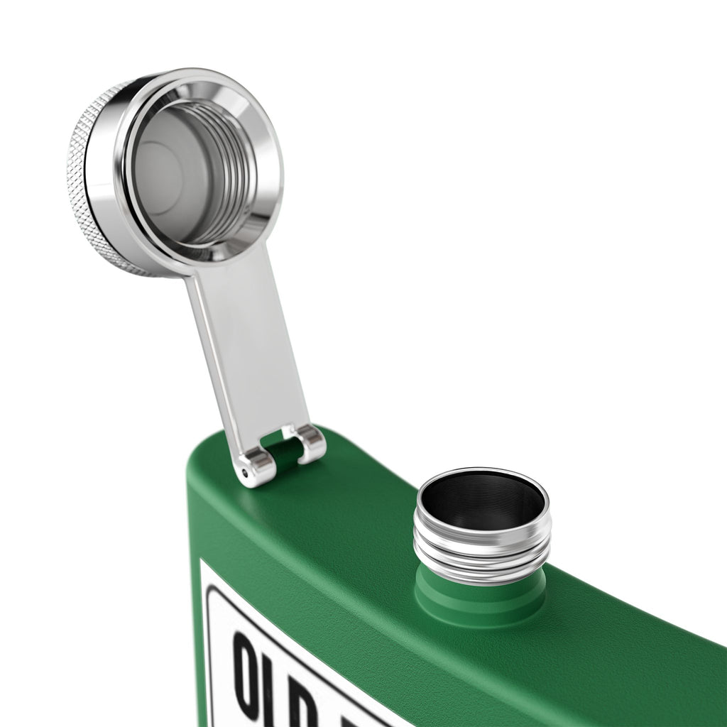 Flask — "Old Rockers Never Flocking Die" 6oz Stainless Steel Hip Flask