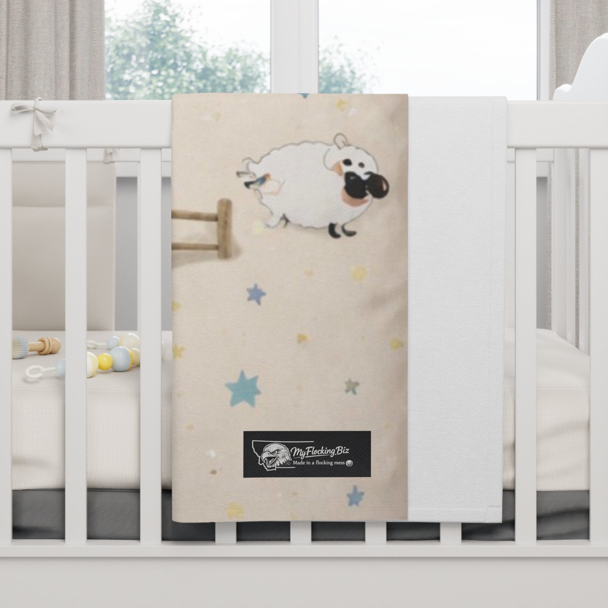 Baby Blanket — Cute Sleeping Sheep Fleece Throw for Nursery