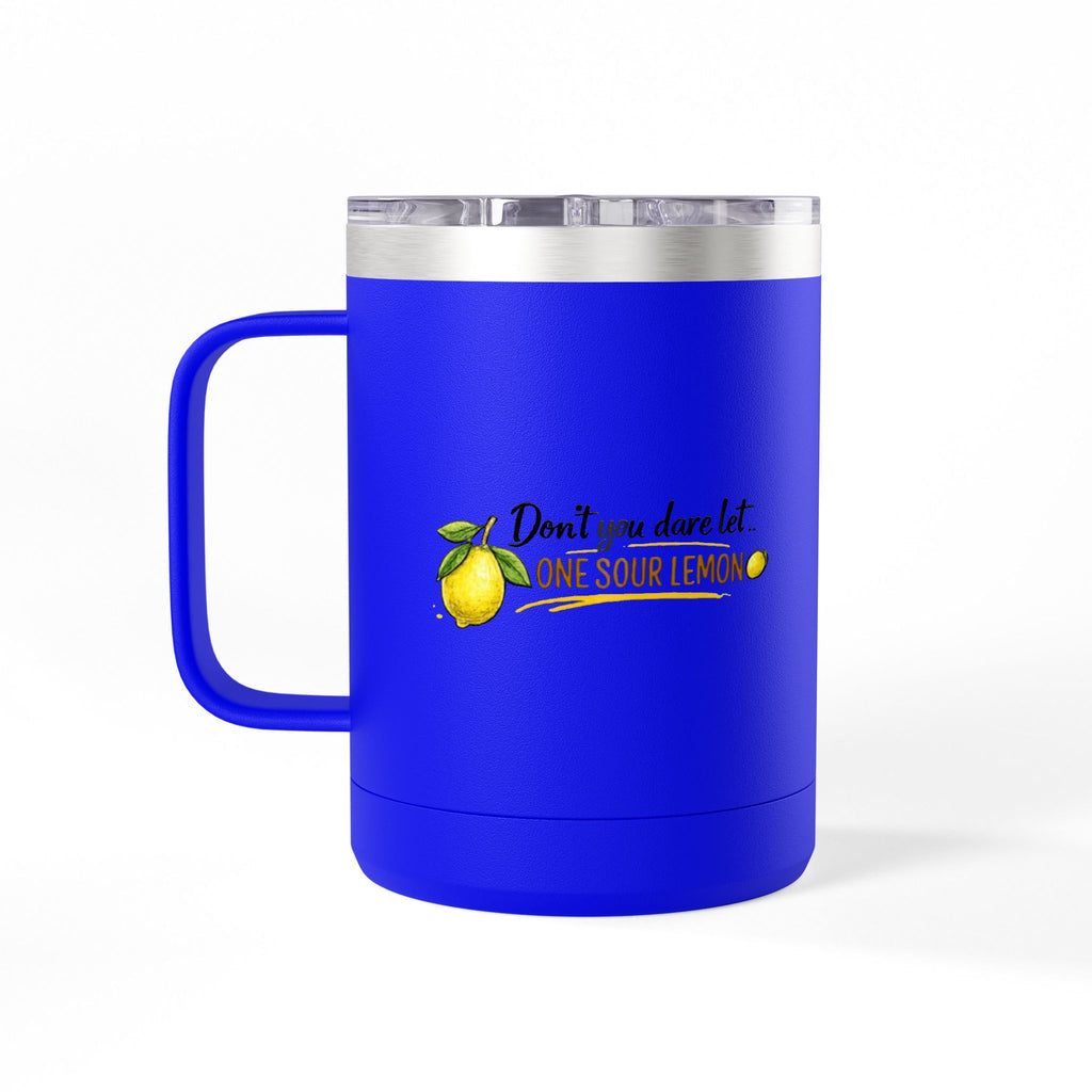 Flocking Squeeze 15oz Insulated Coffee Mug Tumbler – Cute Lemon Pun Gift