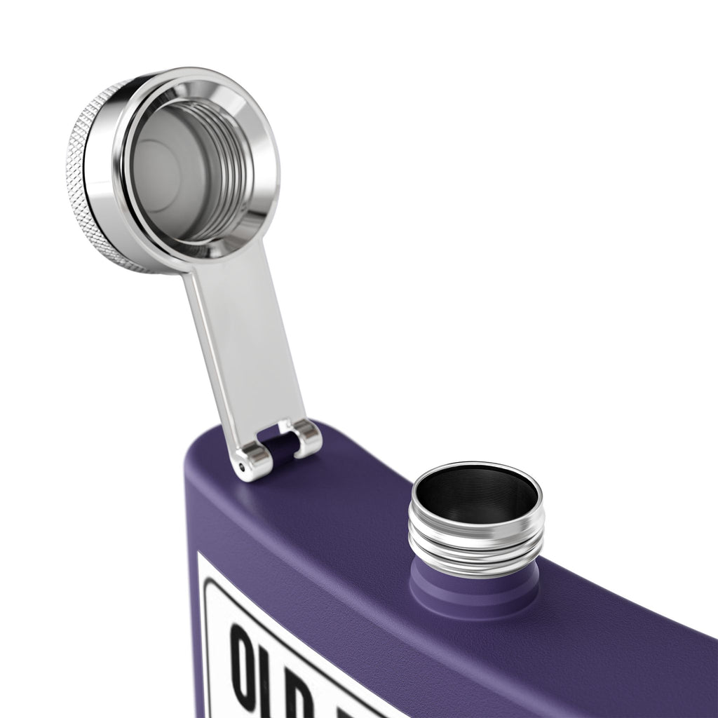 Flask — "Old Rockers Never Flocking Die" 6oz Stainless Steel Hip Flask