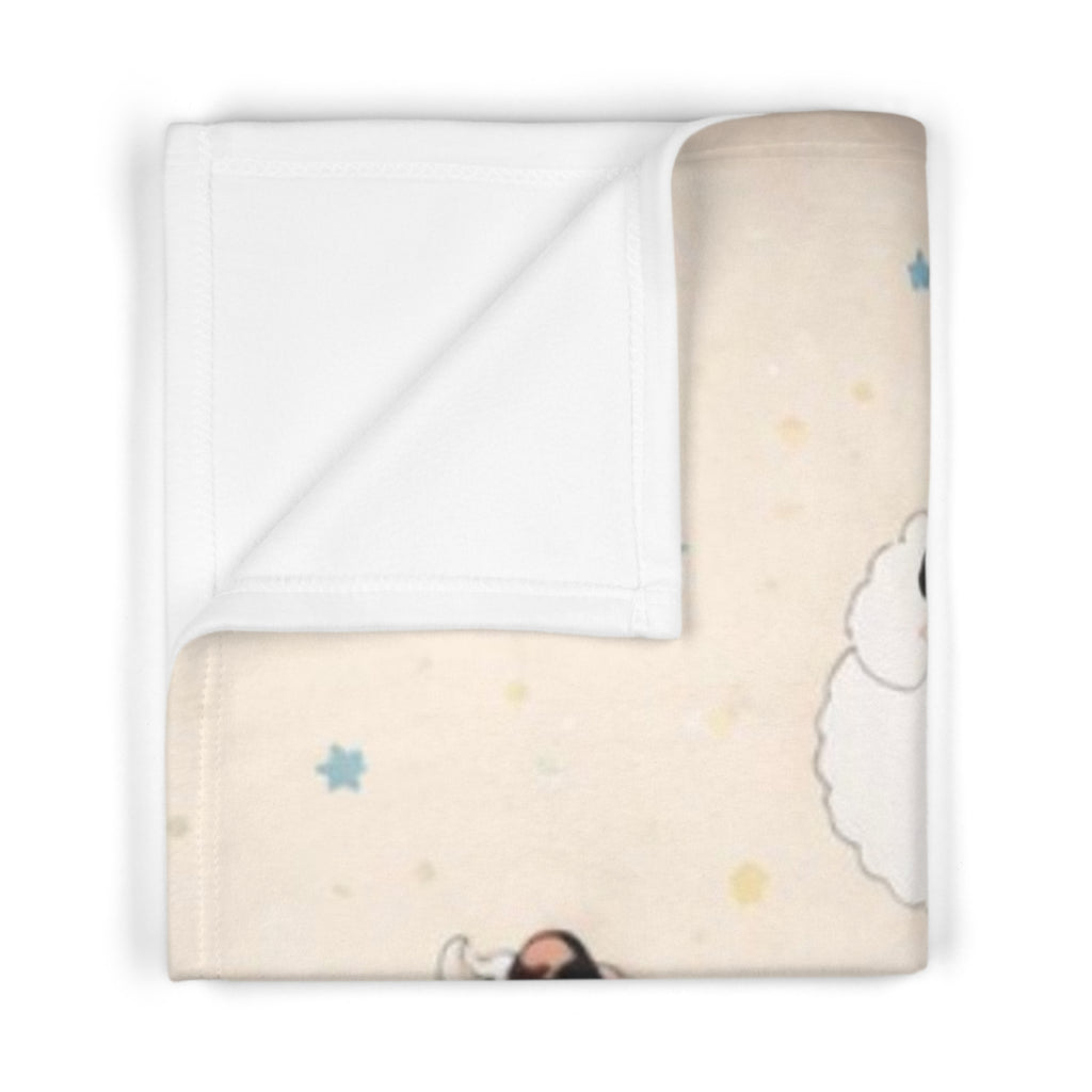 Baby Blanket — Cute Sleeping Sheep Fleece Throw for Nursery