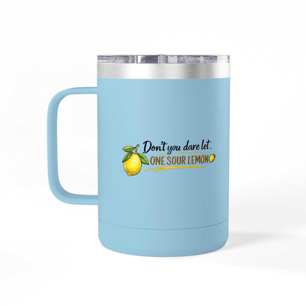 Flocking Squeeze 15oz Insulated Coffee Mug Tumbler – Cute Lemon Pun Gift