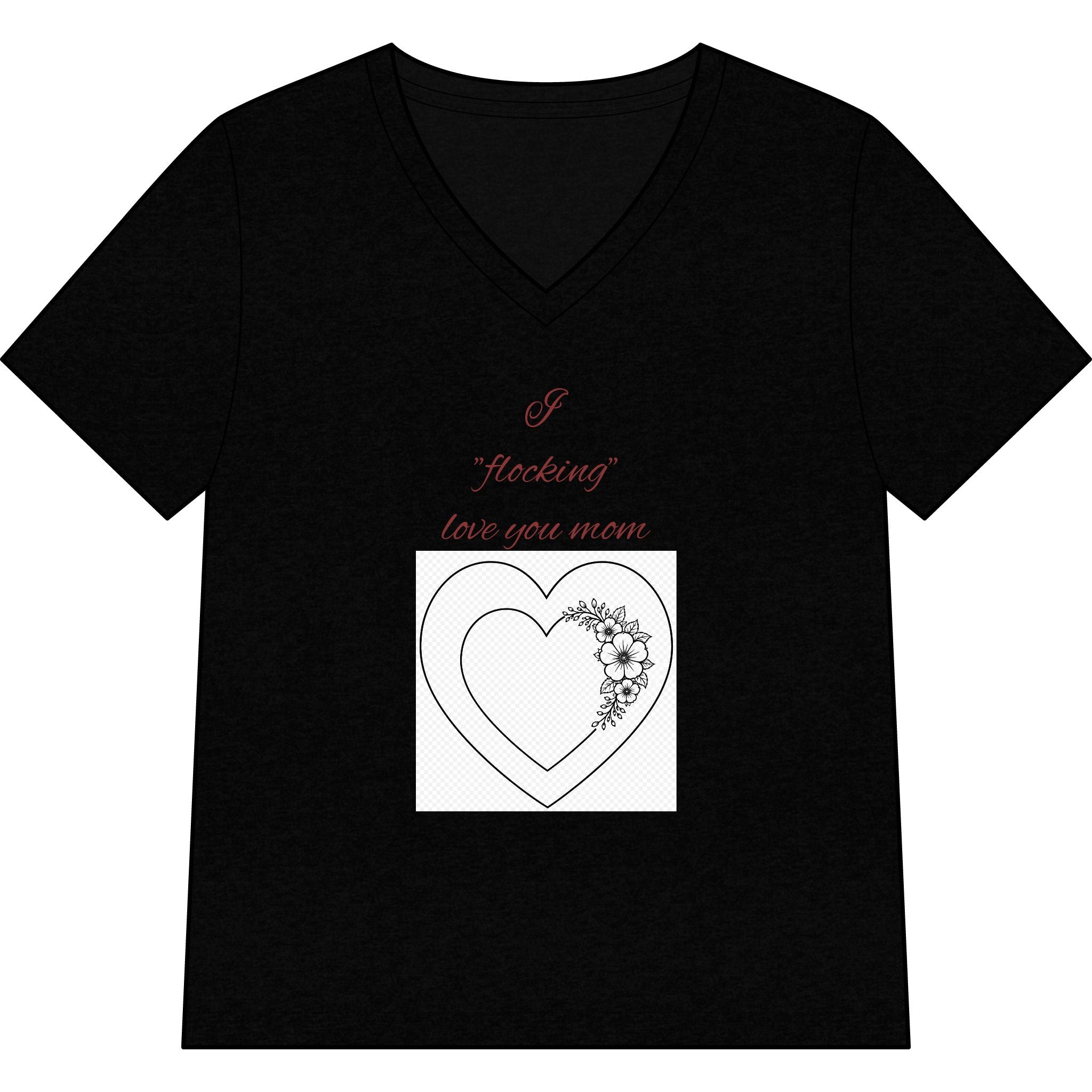 Say Happy Mother's Day with this Heart Tee with flowers that will not wilt — "A Mother's Love is Forever" V‑Neck