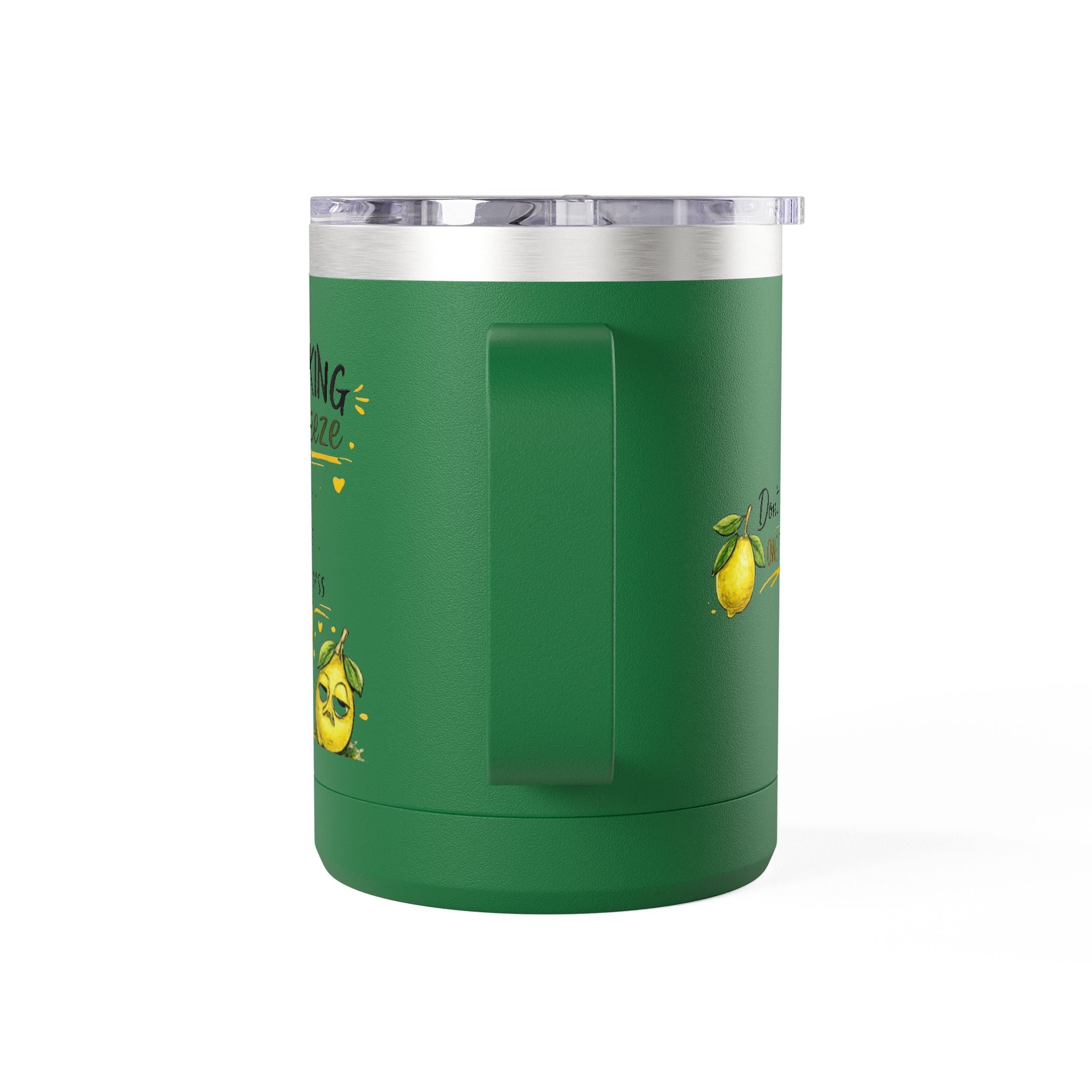 Flocking Squeeze 15oz Insulated Coffee Mug Tumbler – Cute Lemon Pun Gift