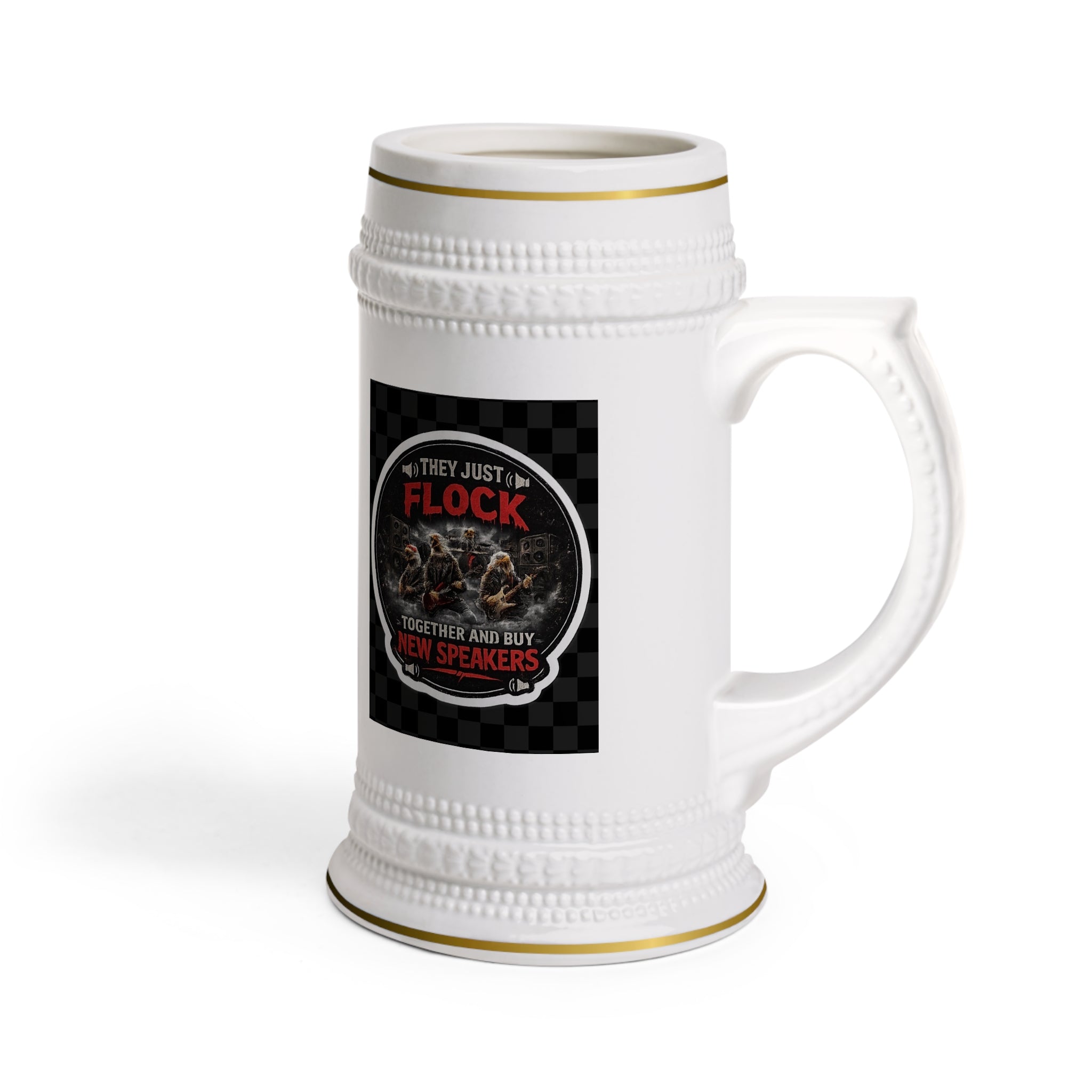Old Rockers Never Die Ceramic Beer Stein Mug – Vintage Eagle Rock Music Gift