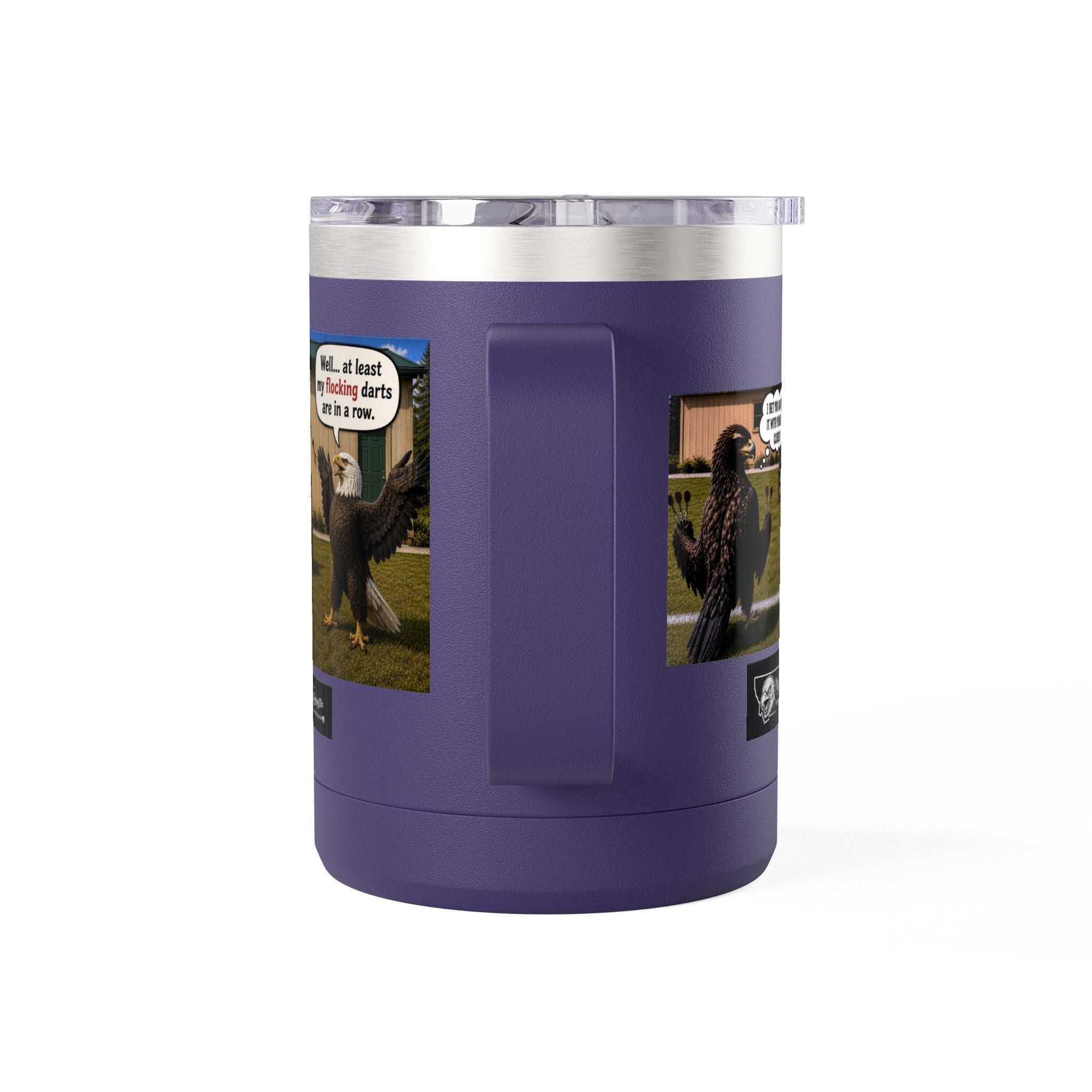 15oz Funny Turkey Dartboard Coffee Tumbler – "Well... at least my flocking darts are in a row"
