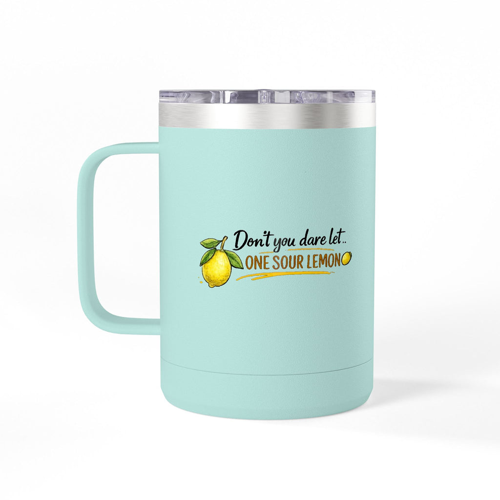 Flocking Squeeze 15oz Insulated Coffee Mug Tumbler – Cute Lemon Pun Gift