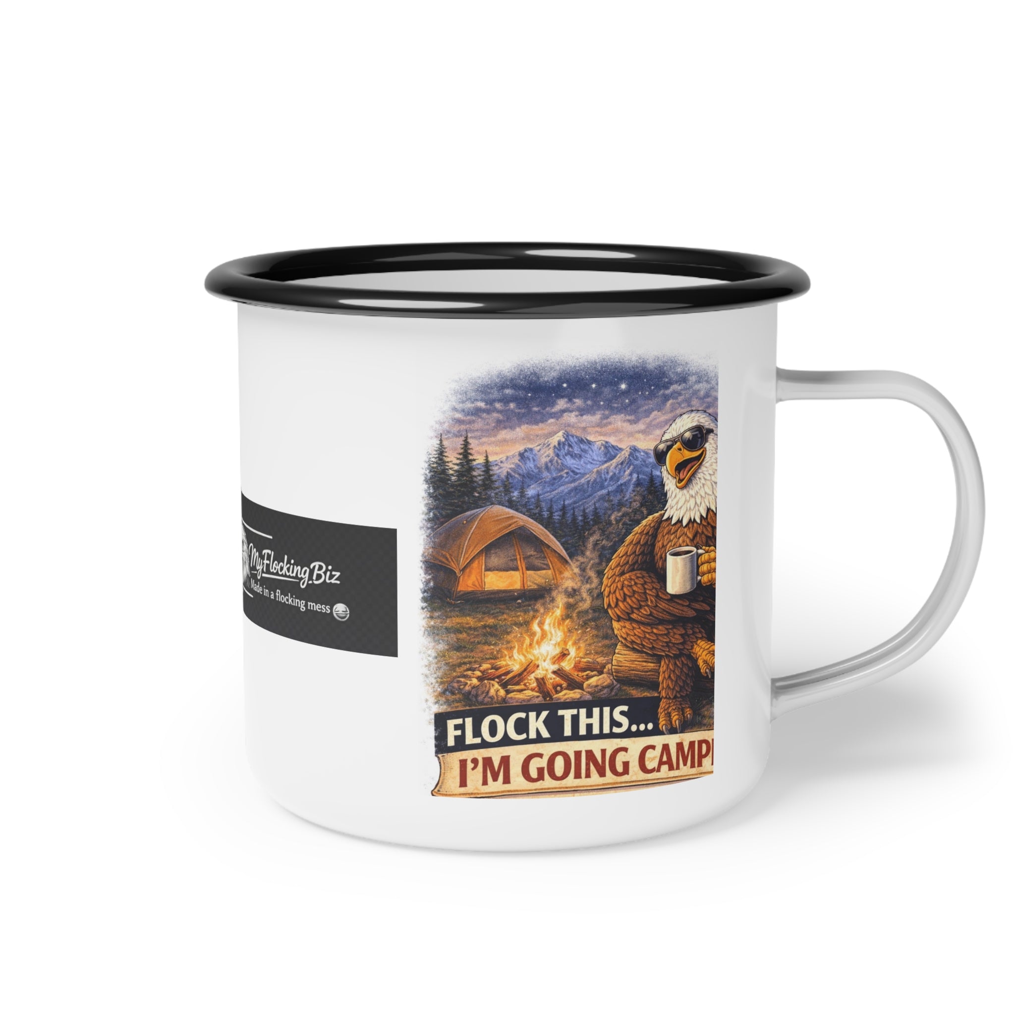 Enamel Camp Cup - Vintage Eagles by Campfire Outdoor Travel Mug