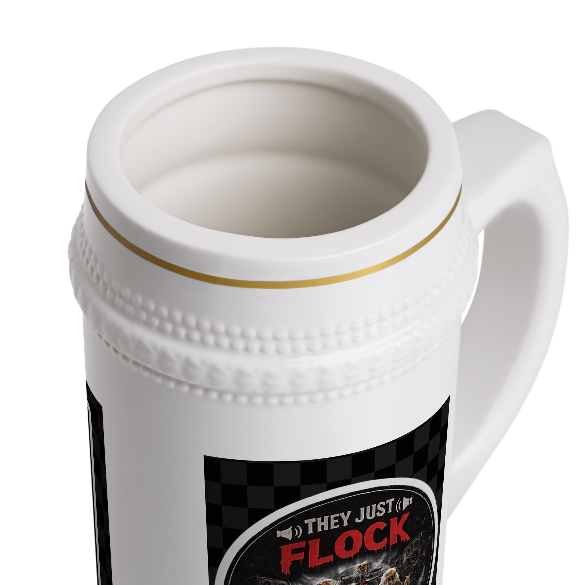 Old Rockers Never Die Ceramic Beer Stein Mug – Vintage Eagle Rock Music Gift