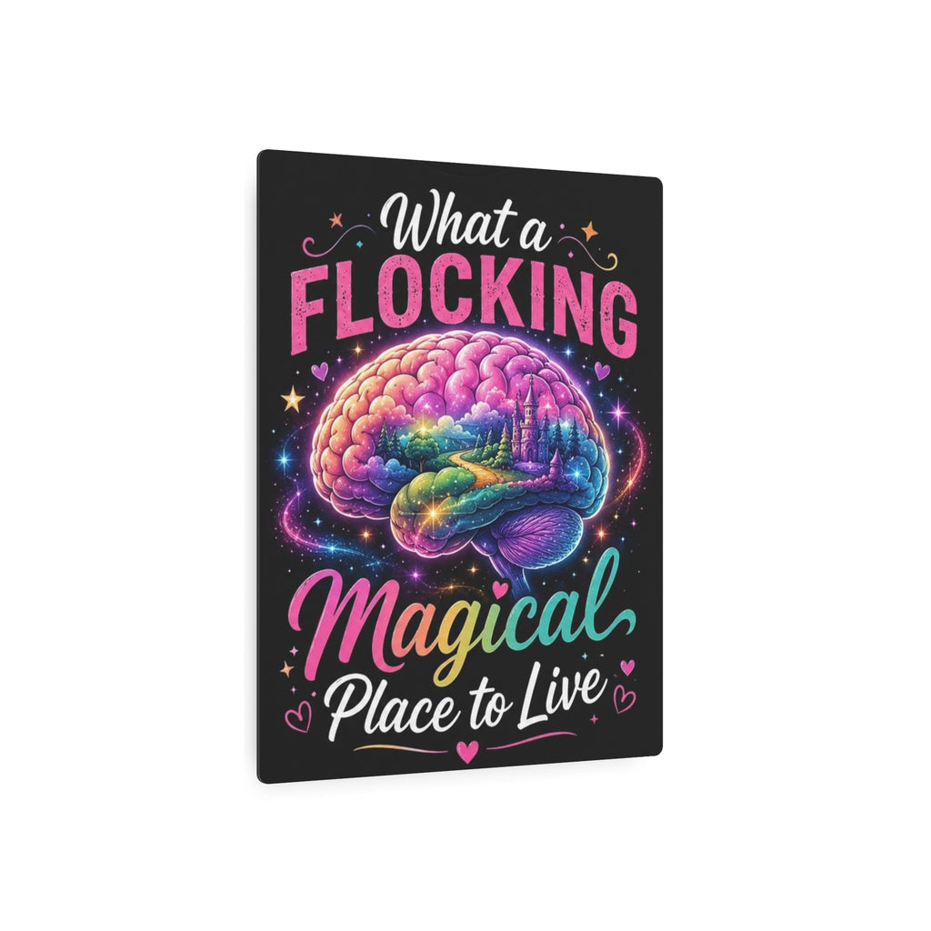 Metal Sign — "Flucking Magical" Colorful Brain Wall Art