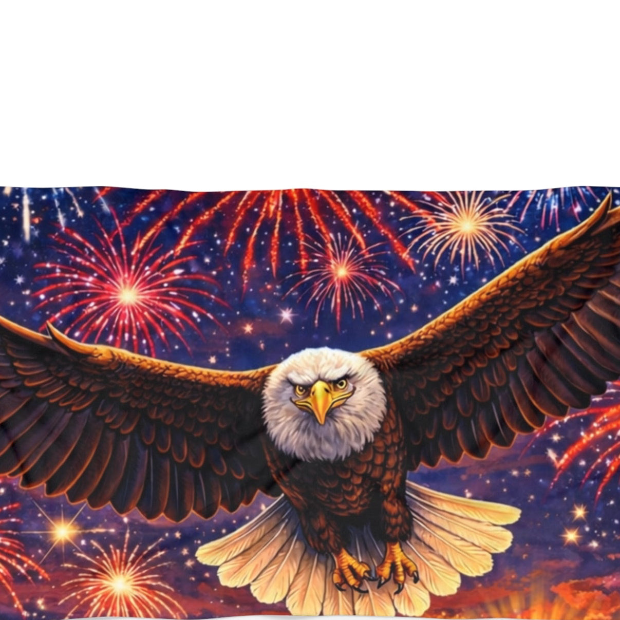 My Flocking Biz Eagle Fireworks Beach Towel — Patriotic Stars & Stripes Summer Beach Blanket
