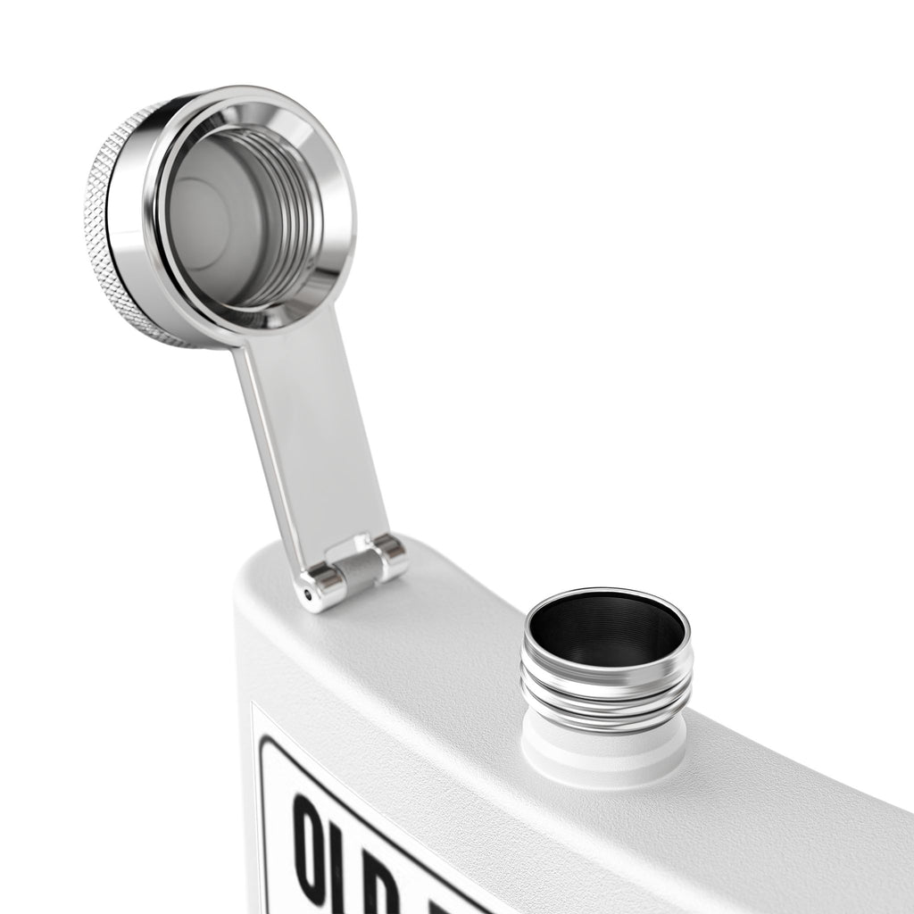 Flask — "Old Rockers Never Flocking Die" 6oz Stainless Steel Hip Flask