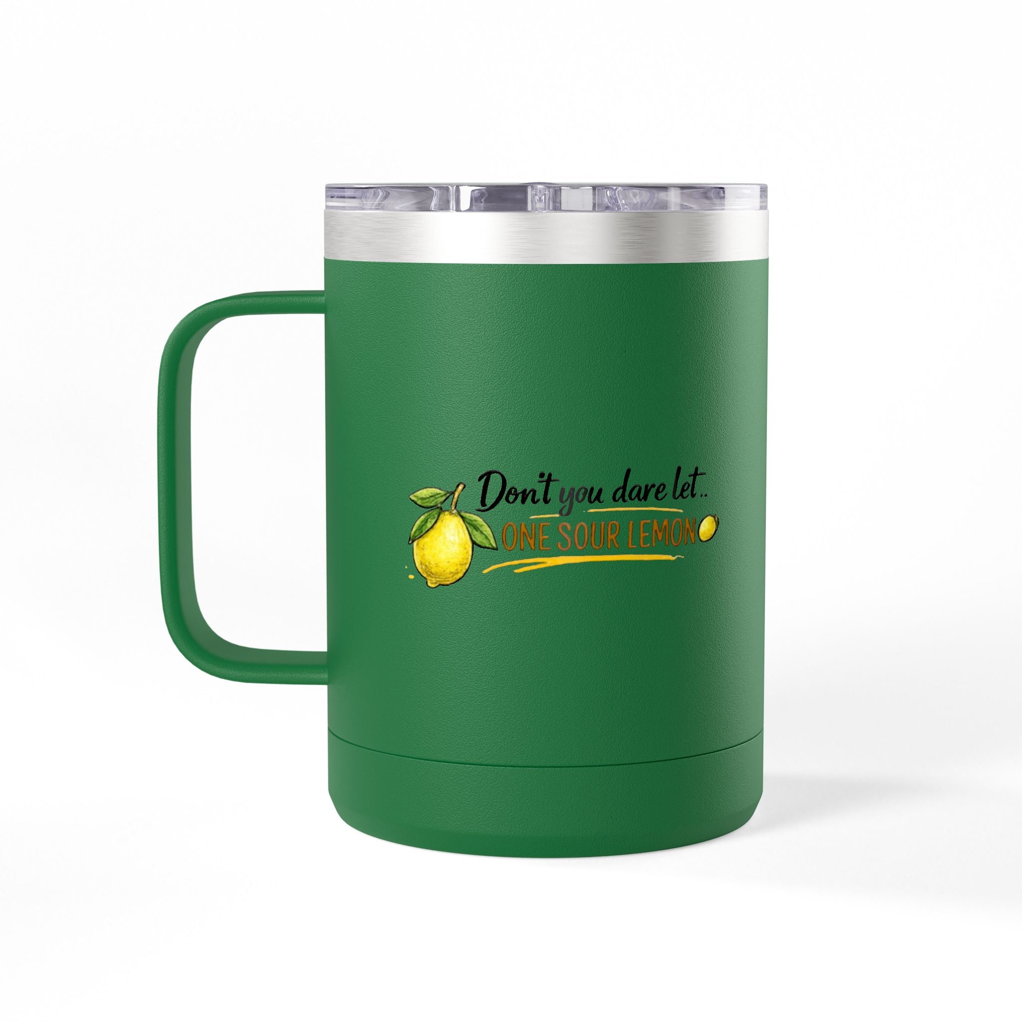 Flocking Squeeze 15oz Insulated Coffee Mug Tumbler – Cute Lemon Pun Gift