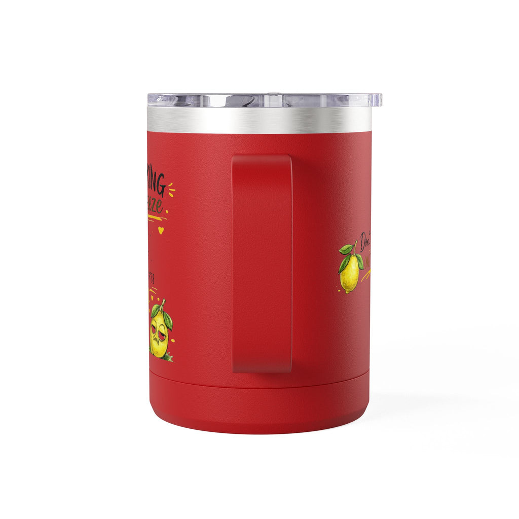 Flocking Squeeze 15oz Insulated Coffee Mug Tumbler – Cute Lemon Pun Gift