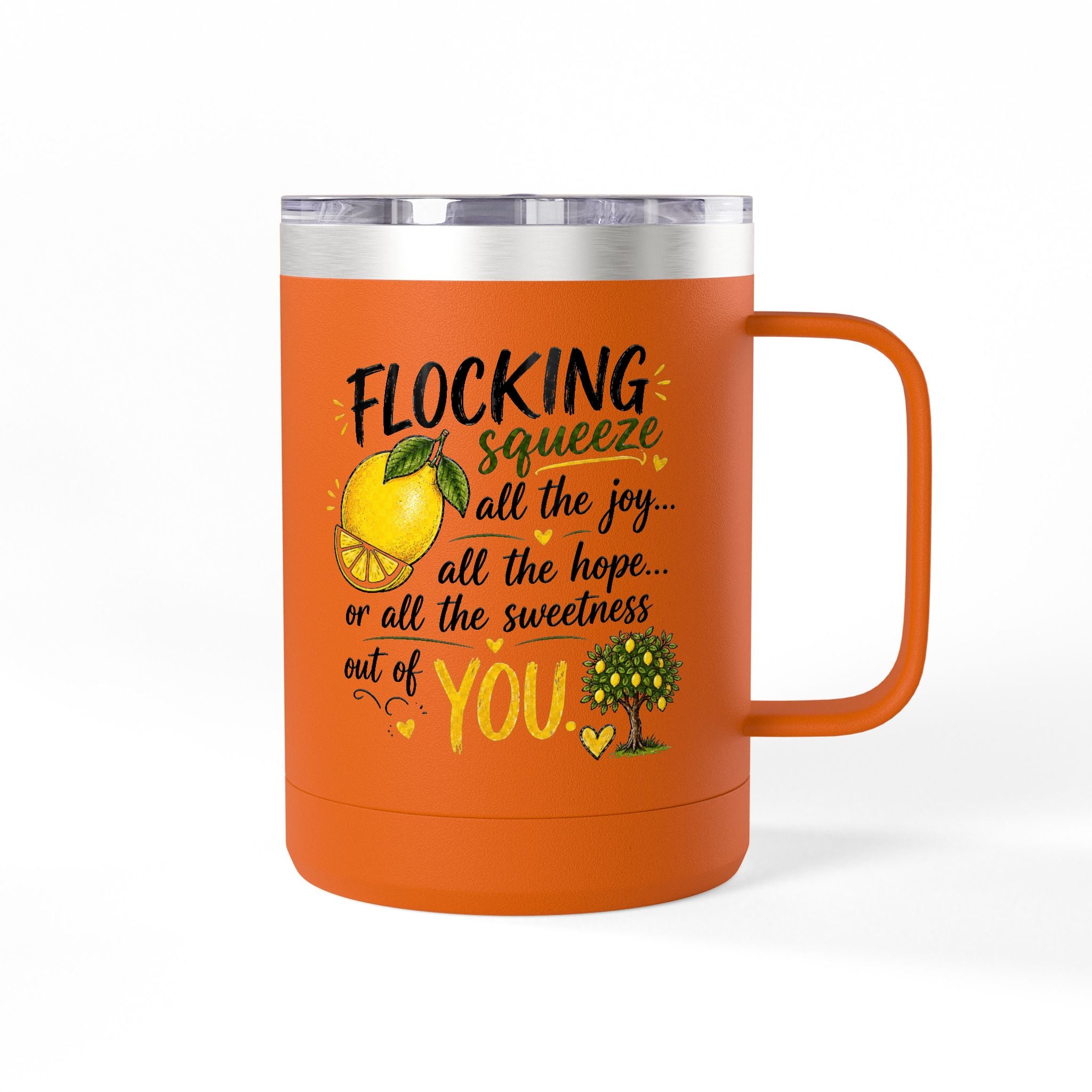Flocking Squeeze Lemon 15oz Tumbler Mug