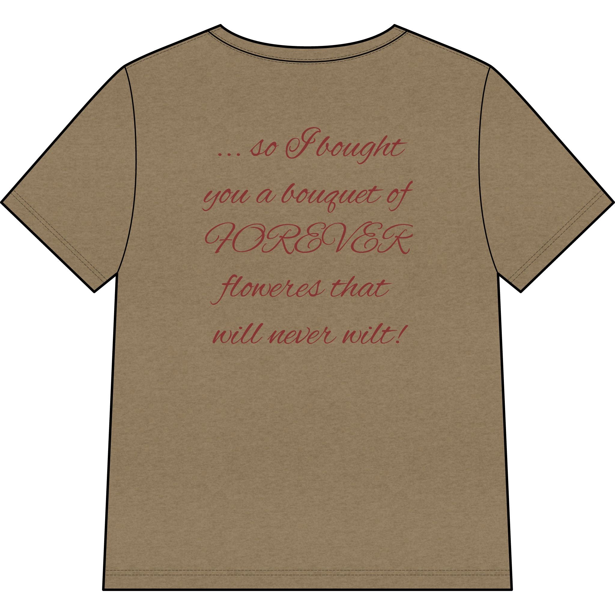 Say Happy Mother's Day with this Heart Tee with flowers that will not wilt — "A Mother's Love is Forever" V‑Neck