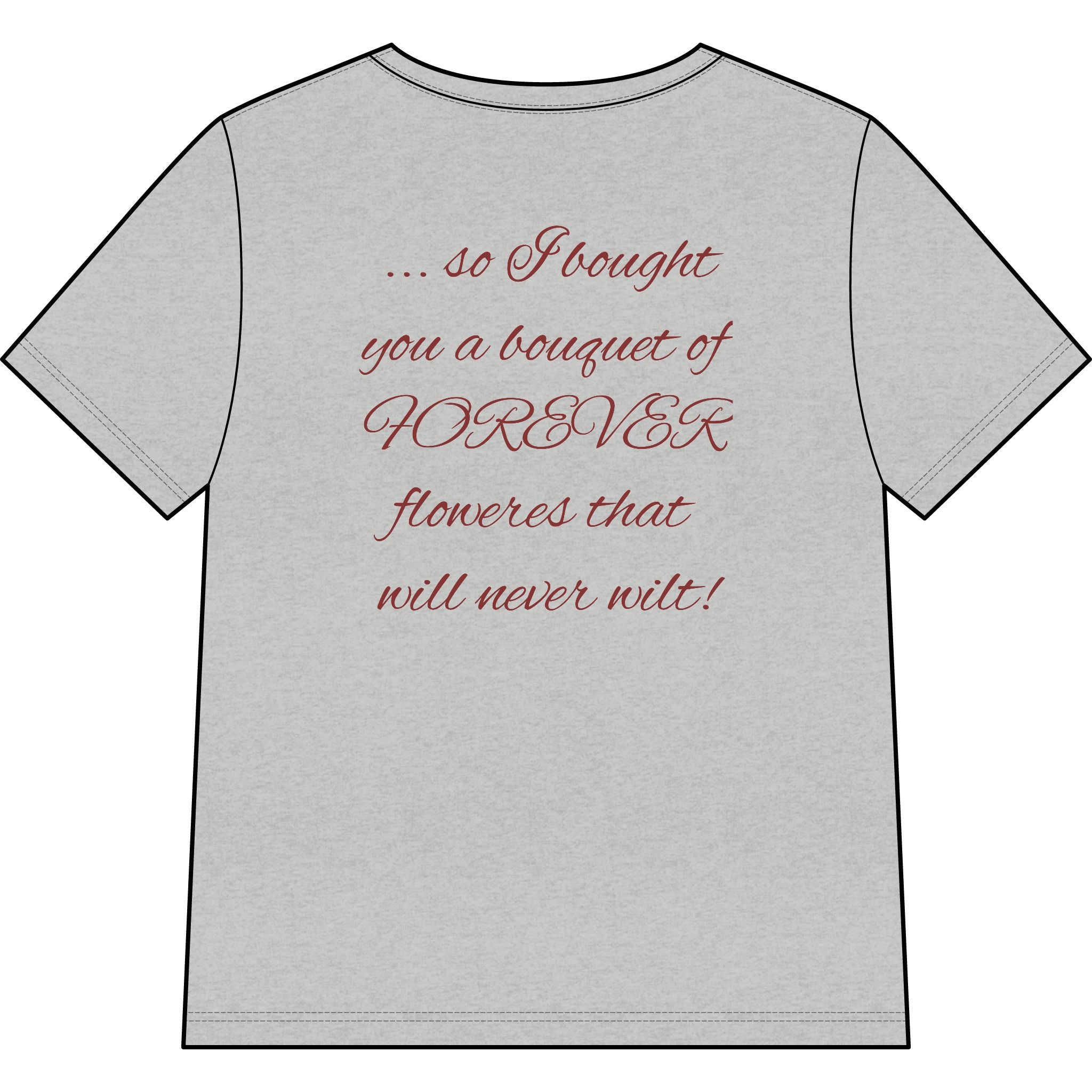 Say Happy Mother's Day with this Heart Tee with flowers that will not wilt — "A Mother's Love is Forever" V‑Neck